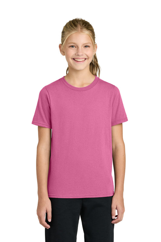 Port & Co Youth Easy Cotton Tee PC43Y in Awareness Pink