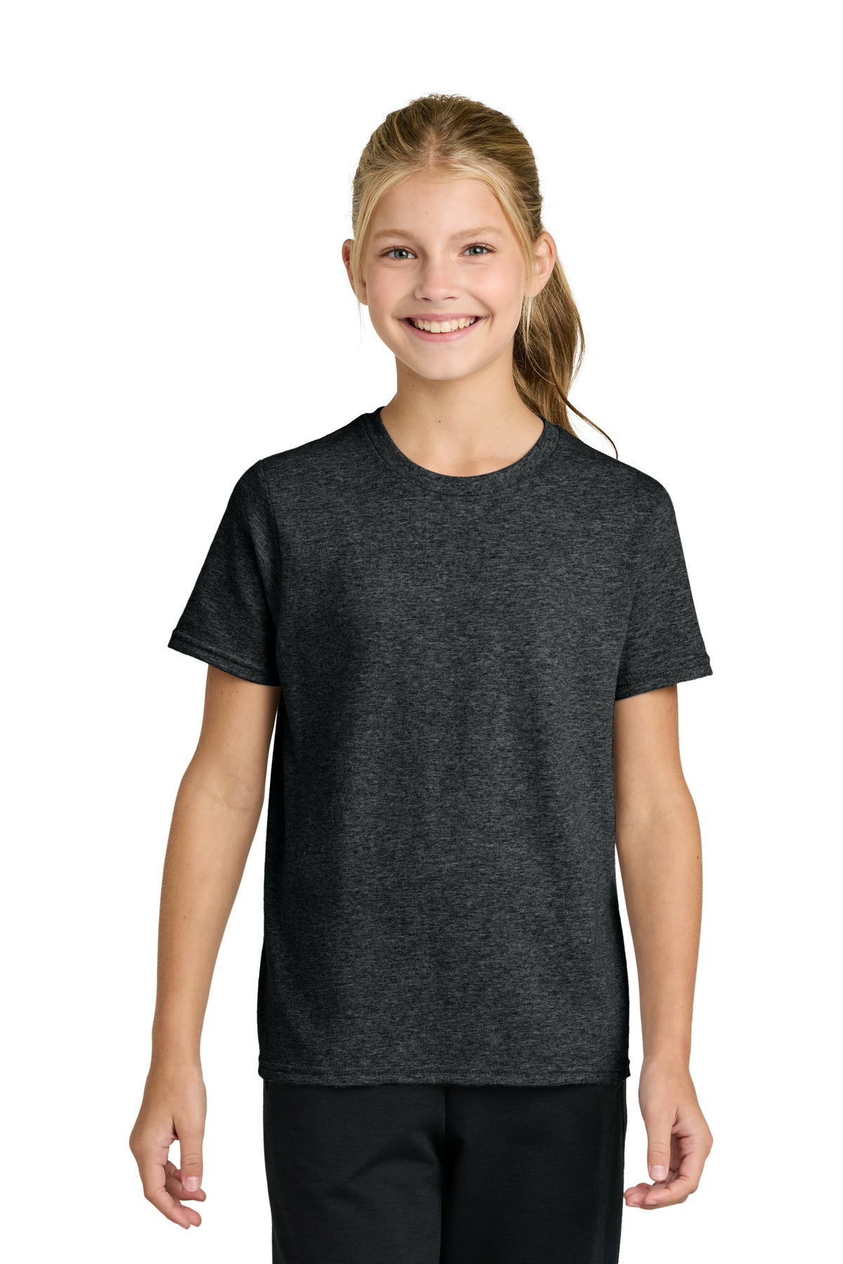 Port & Co Youth Easy Cotton Tee PC43Y in Black Heather