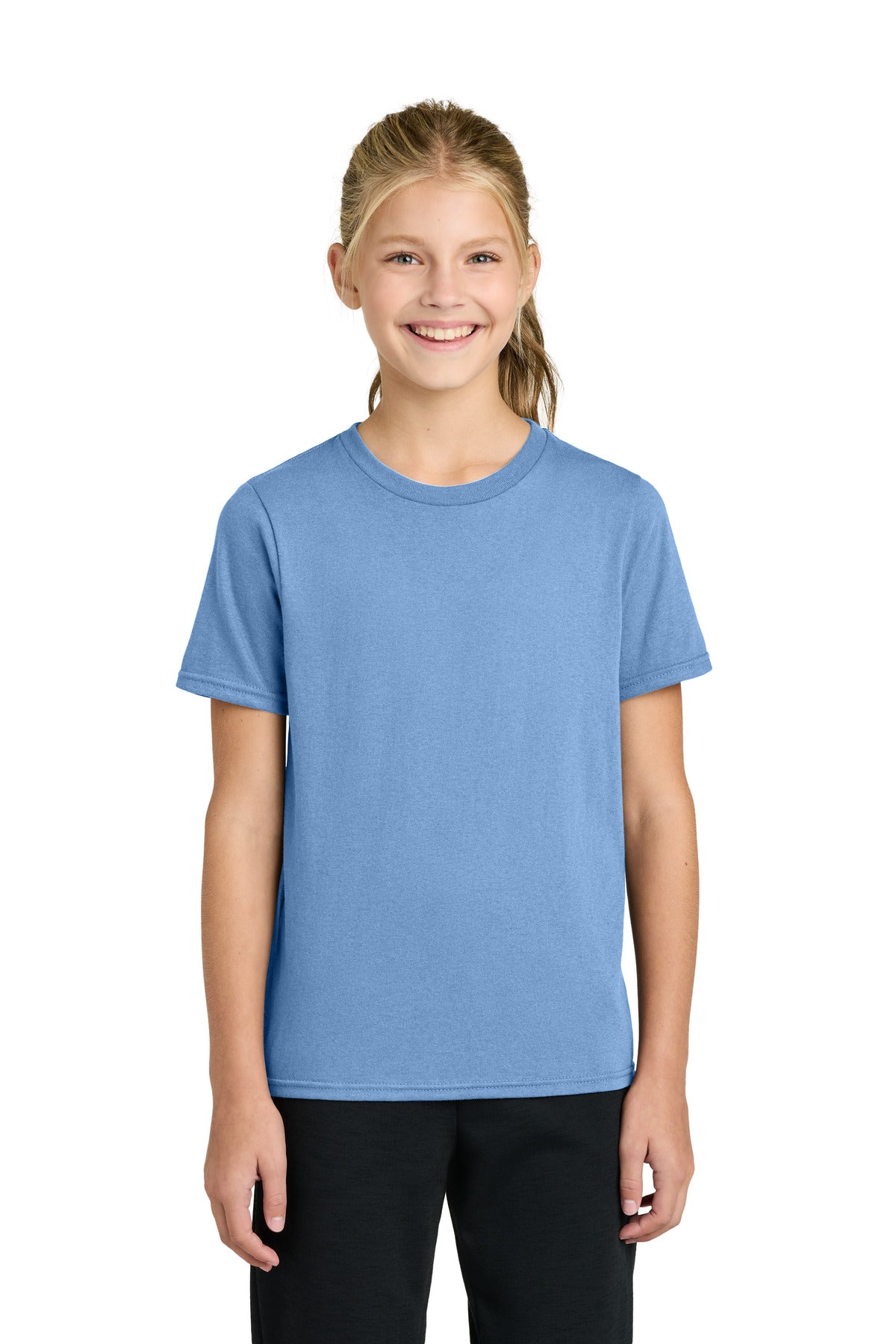 Port & Co Youth Easy Cotton Tee PC43Y in Carolina Blue