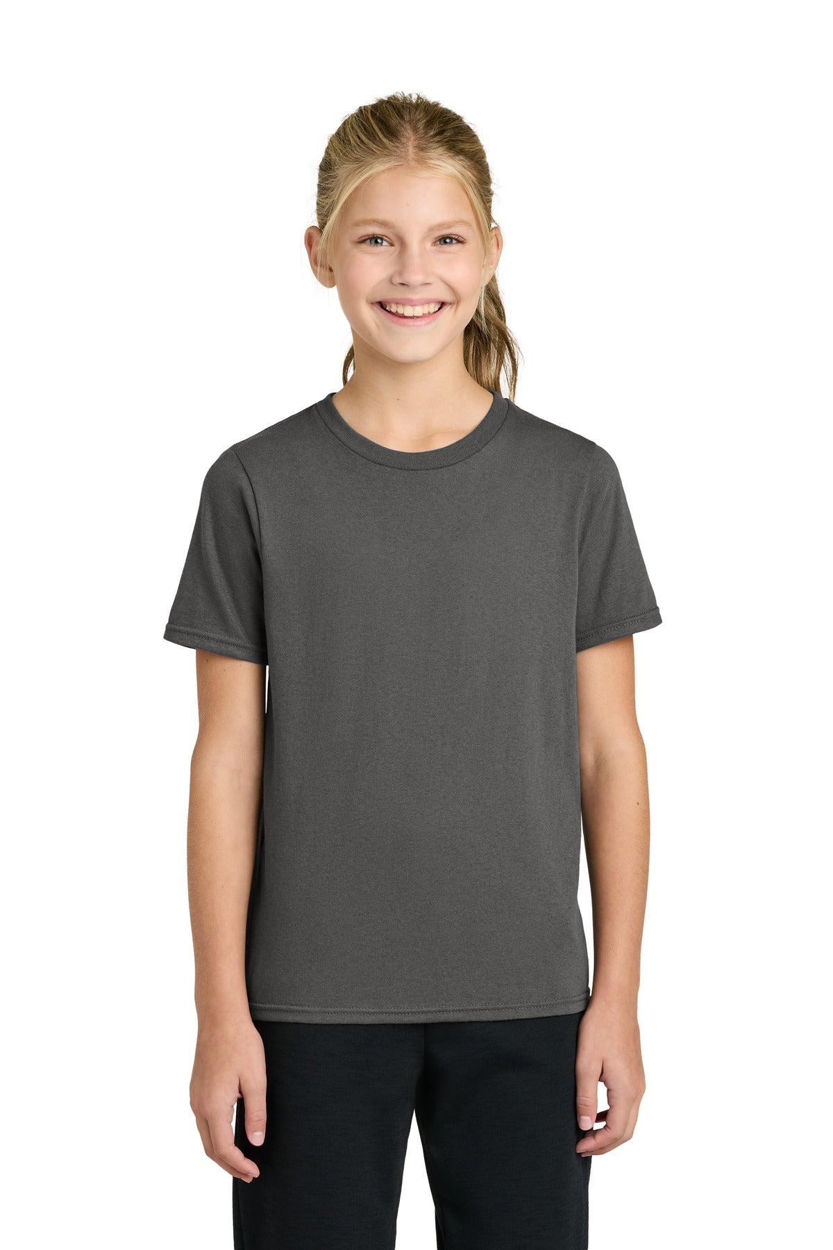 Port & Co Youth Easy Cotton Tee PC43Y in Charcoal