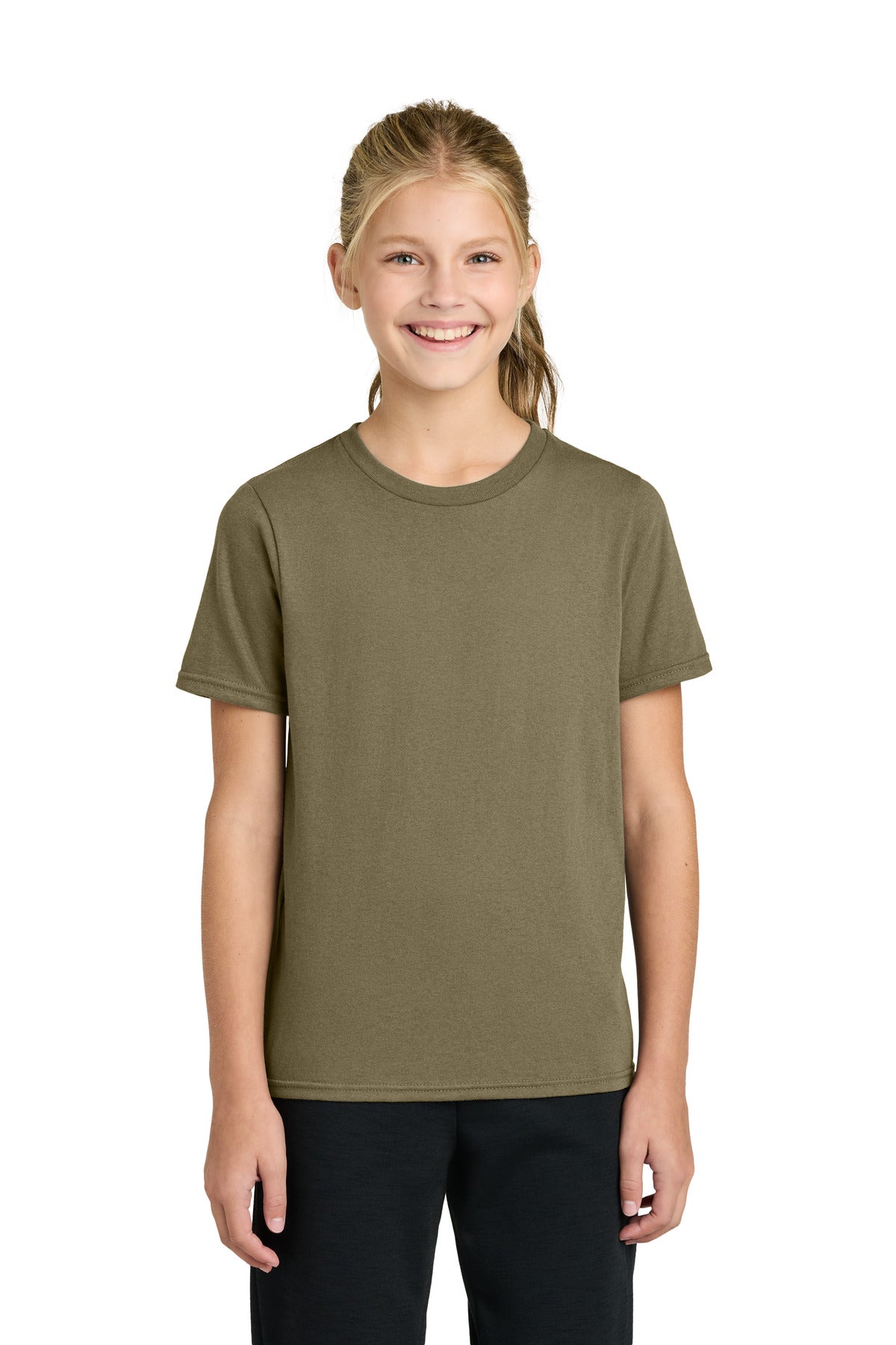 Port & Co Youth Easy Cotton Tee PC43Y in Coyote Brown