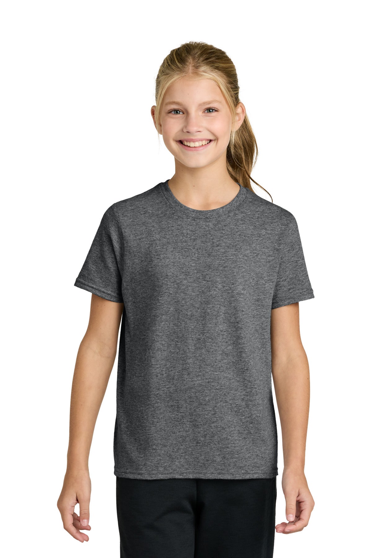 Port & Co Youth Easy Cotton Tee PC43Y in Graphite Heather