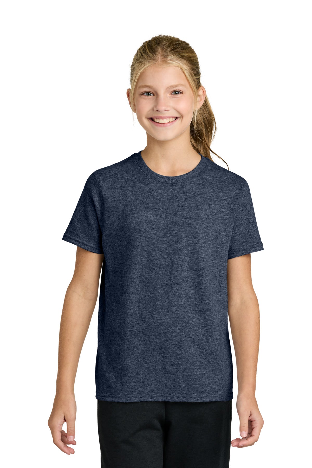 Port & Co Youth Easy Cotton Tee PC43Y in Heather Navy