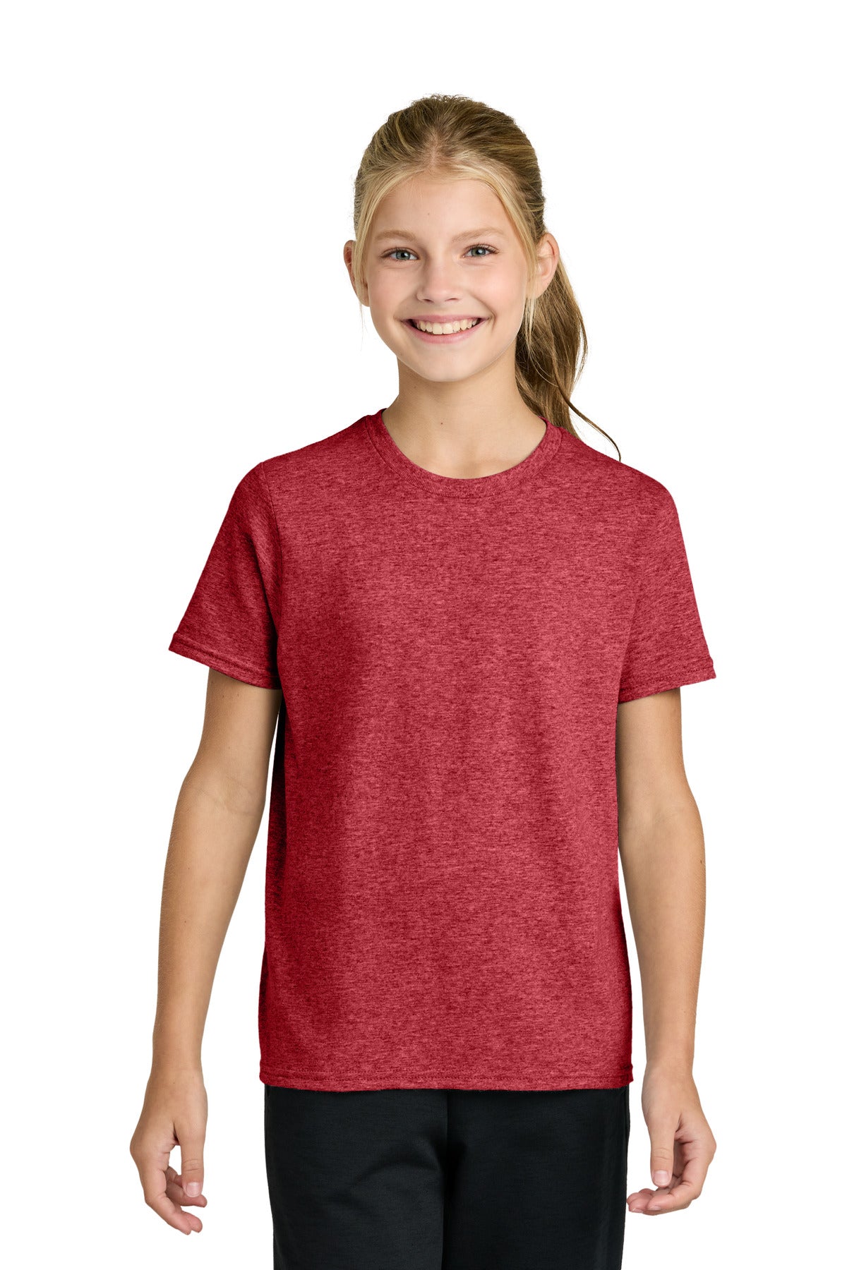 Port & Co Youth Easy Cotton Tee PC43Y in Heather Red