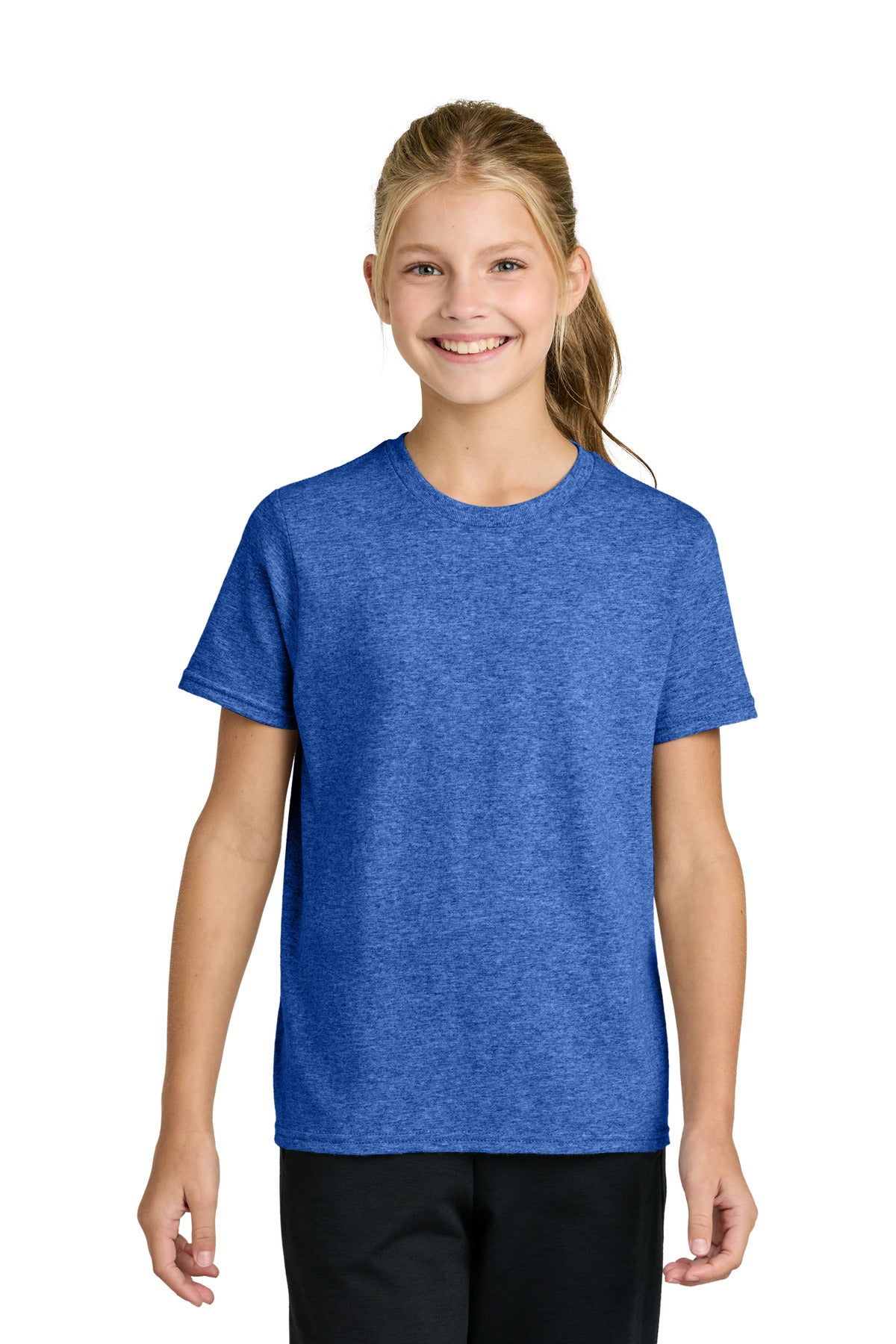 Port & Co Youth Easy Cotton Tee PC43Y in Heather Royal