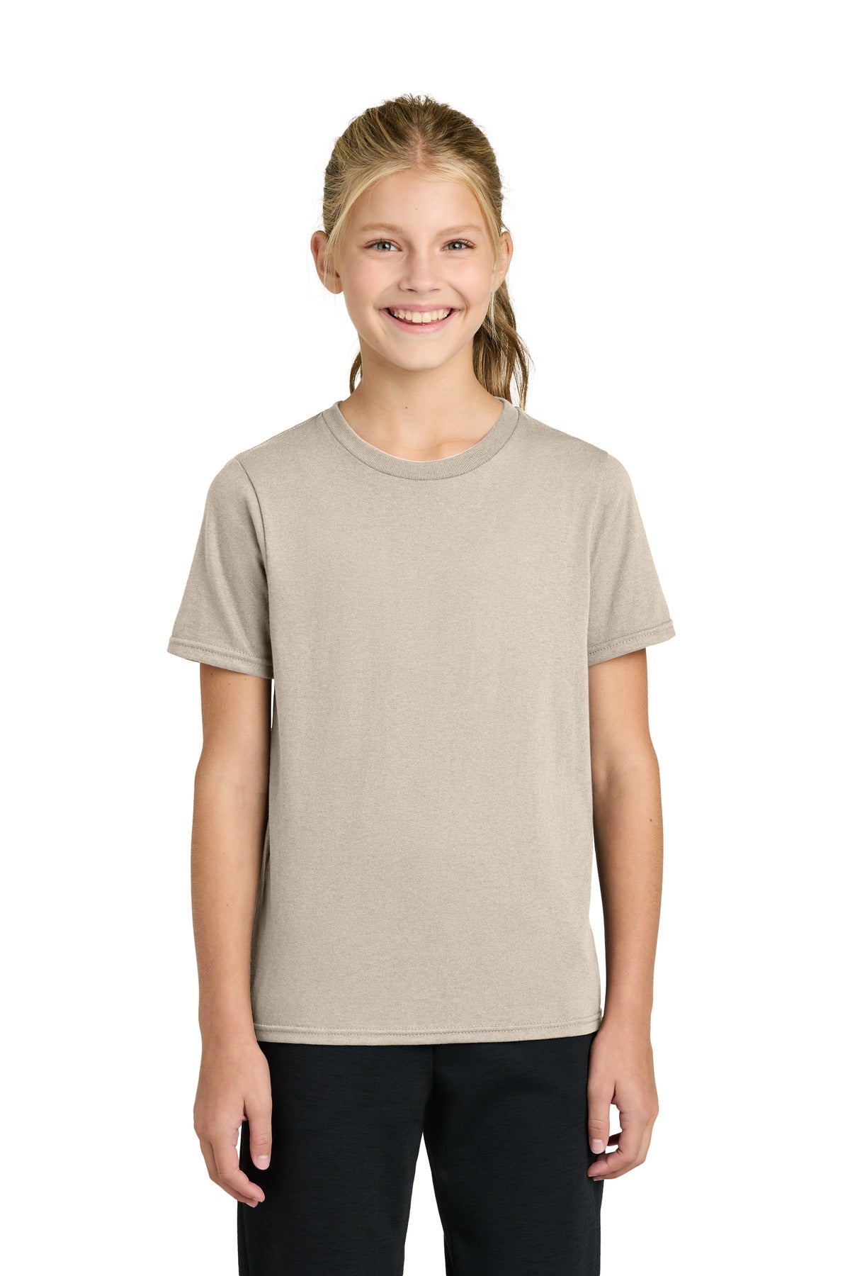 Port & Co Youth Easy Cotton Tee PC43Y in Light Sand
