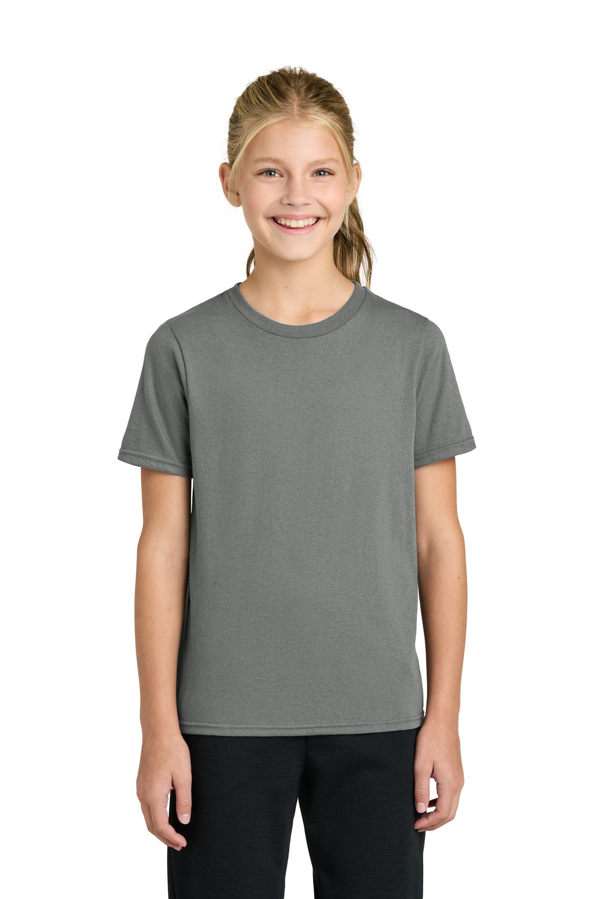 Port & Co Youth Easy Cotton Tee PC43Y in Medium Grey