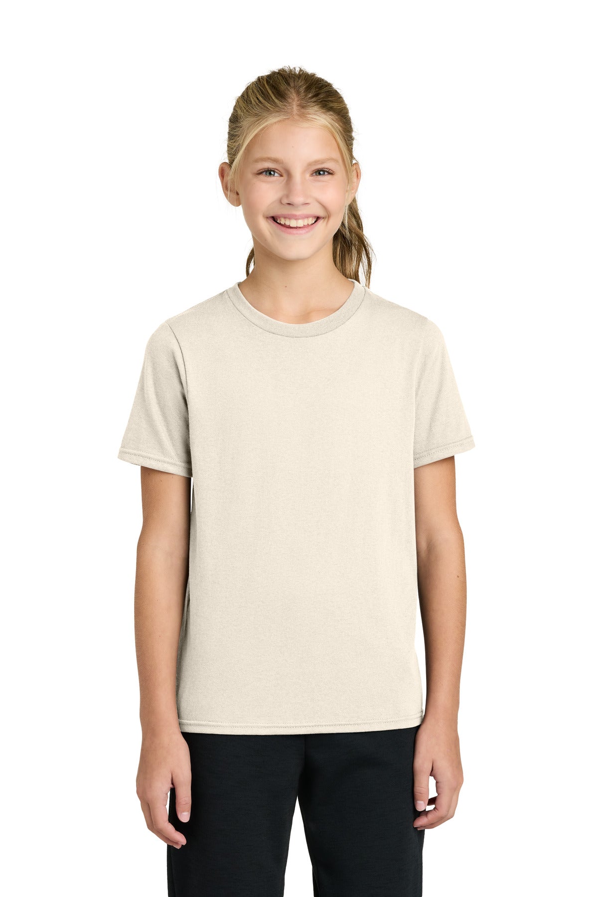 Port & Co Youth Easy Cotton Tee PC43Y in Natural
