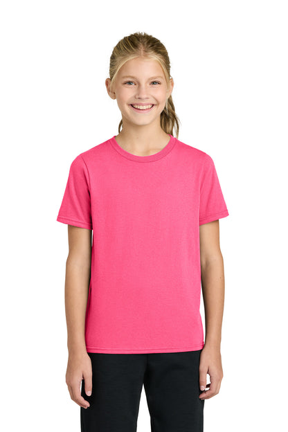 Port & Co Youth Easy Cotton Tee PC43Y in Neon Pink