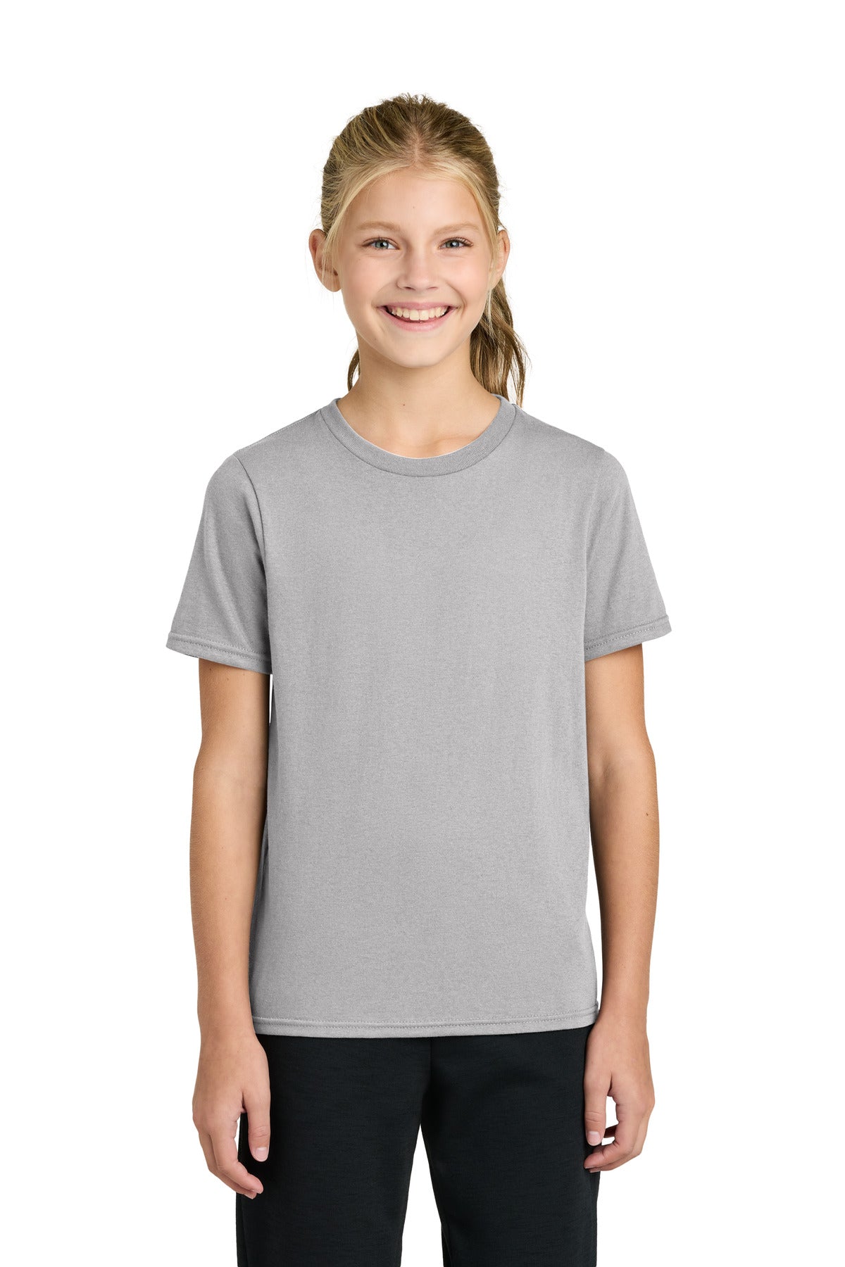 Port & Co Youth Easy Cotton Tee PC43Y in Silver