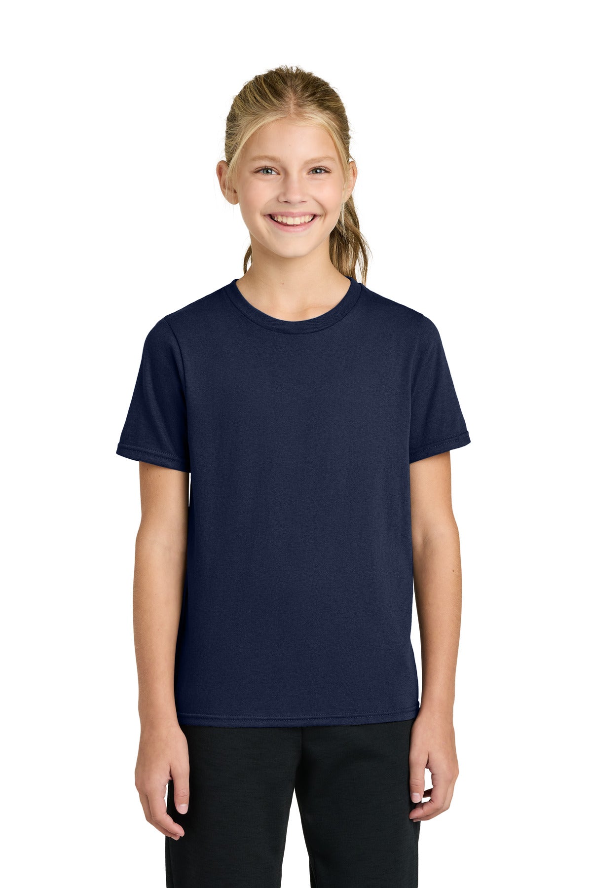 Port & Co Youth Easy Cotton Tee PC43Y in True Navy