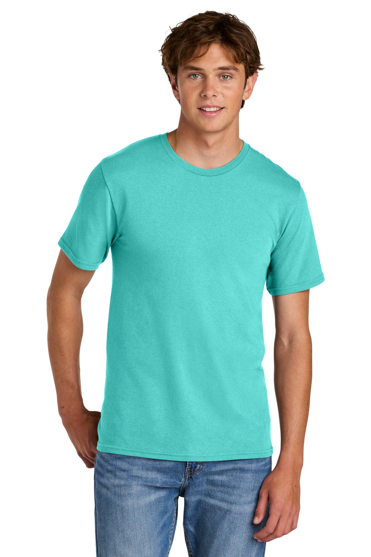 Port & Co Easy Cotton Tee PC43 in Aqua