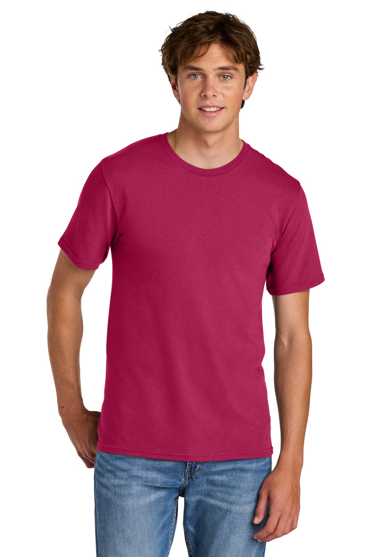 Port & Co Easy Cotton Tee PC43 in Flush Pink