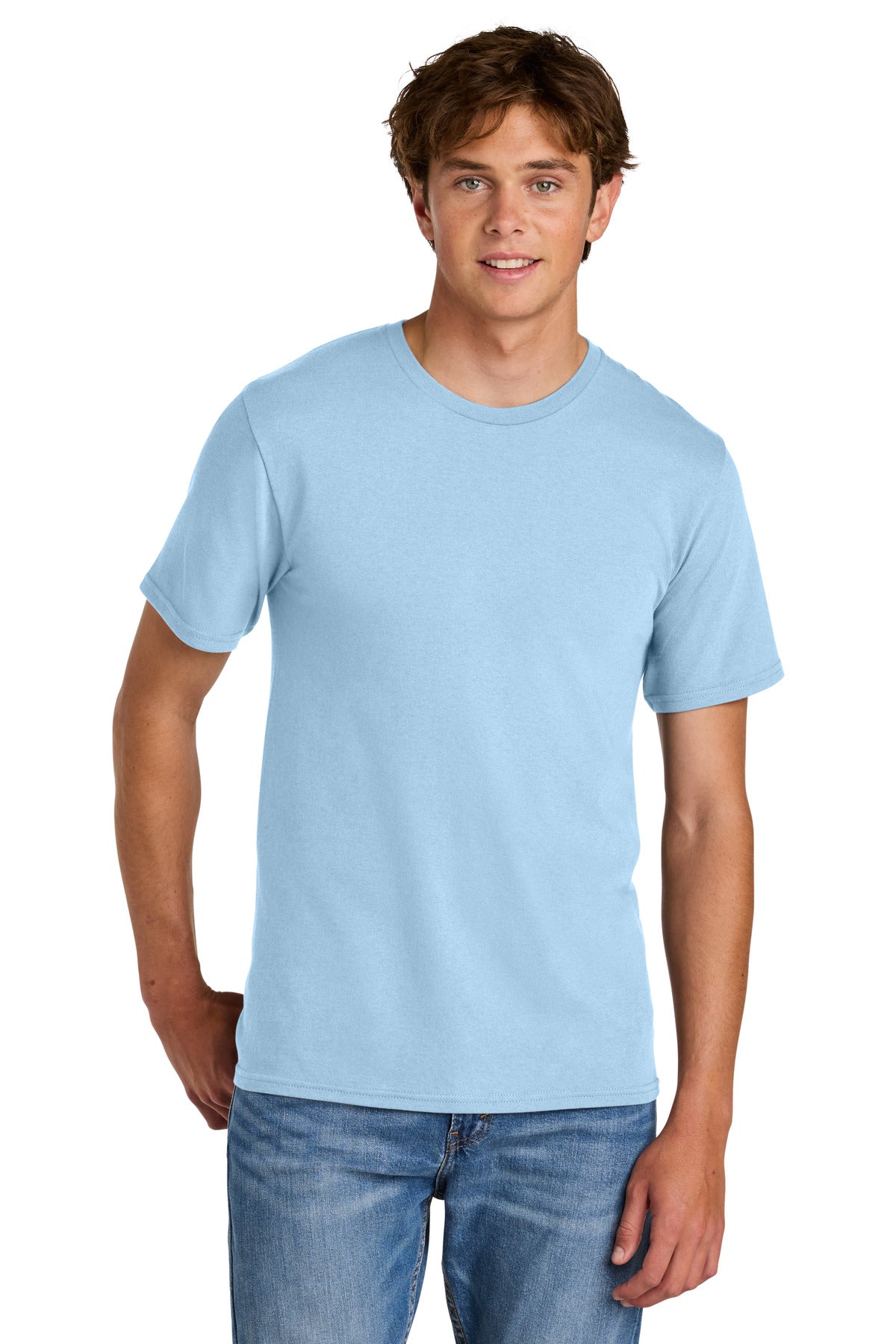 Port & Co Easy Cotton Tee PC43 in Ice Blue