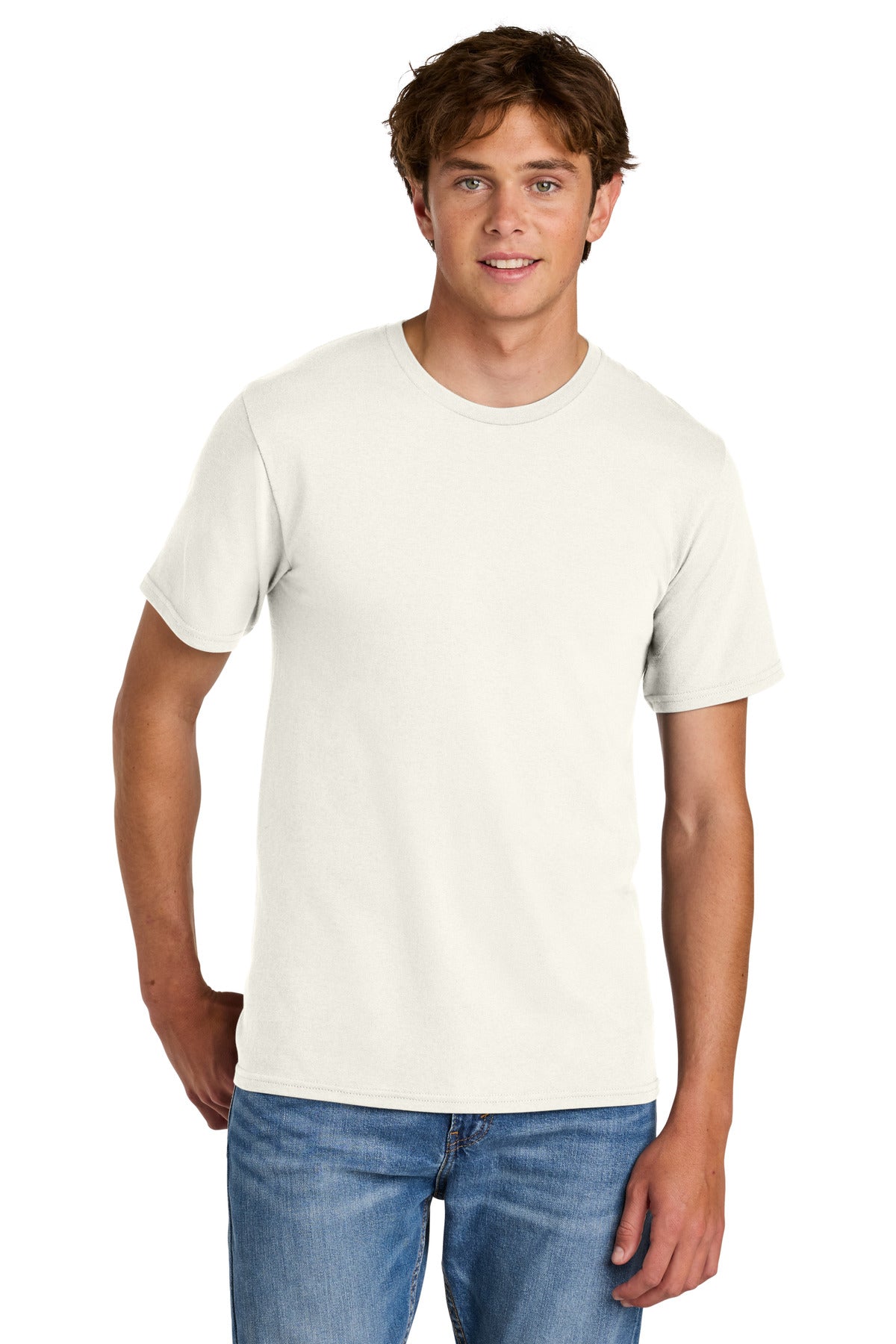 Port & Co Easy Cotton Tee PC43 in Ivory