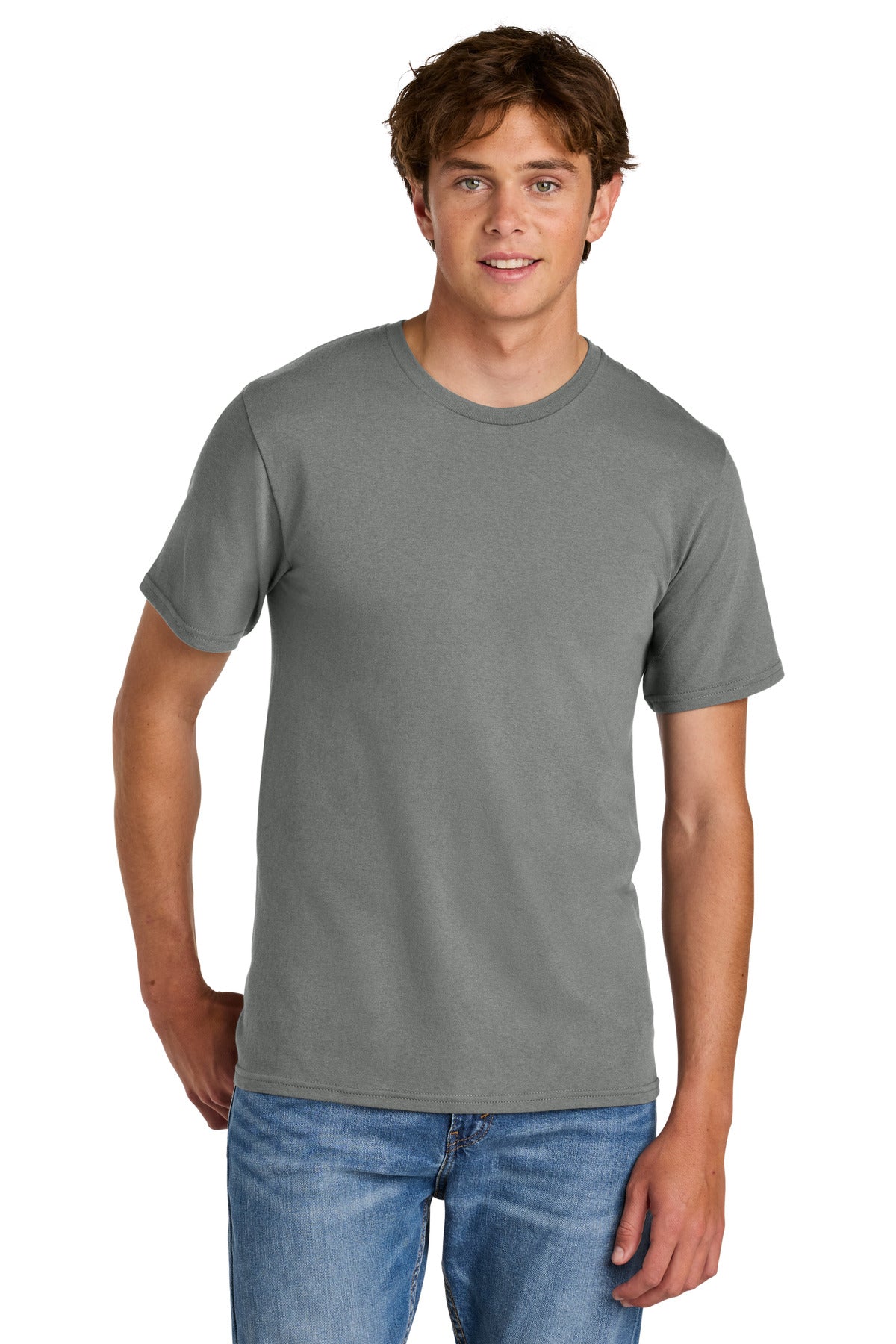 Port & Co Easy Cotton Tee PC43 in Medium Grey