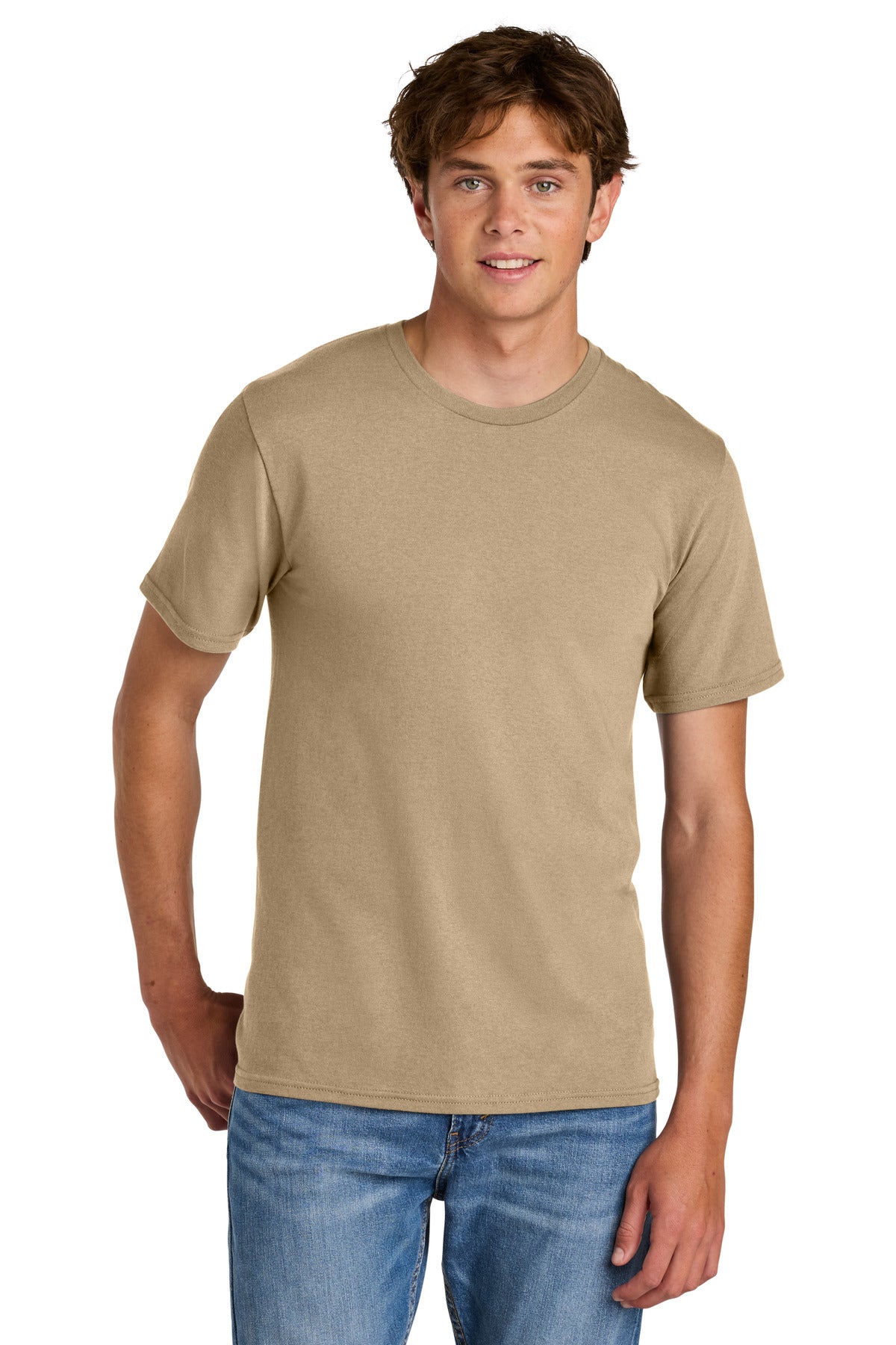 Port & Co Easy Cotton Tee PC43 in Sand