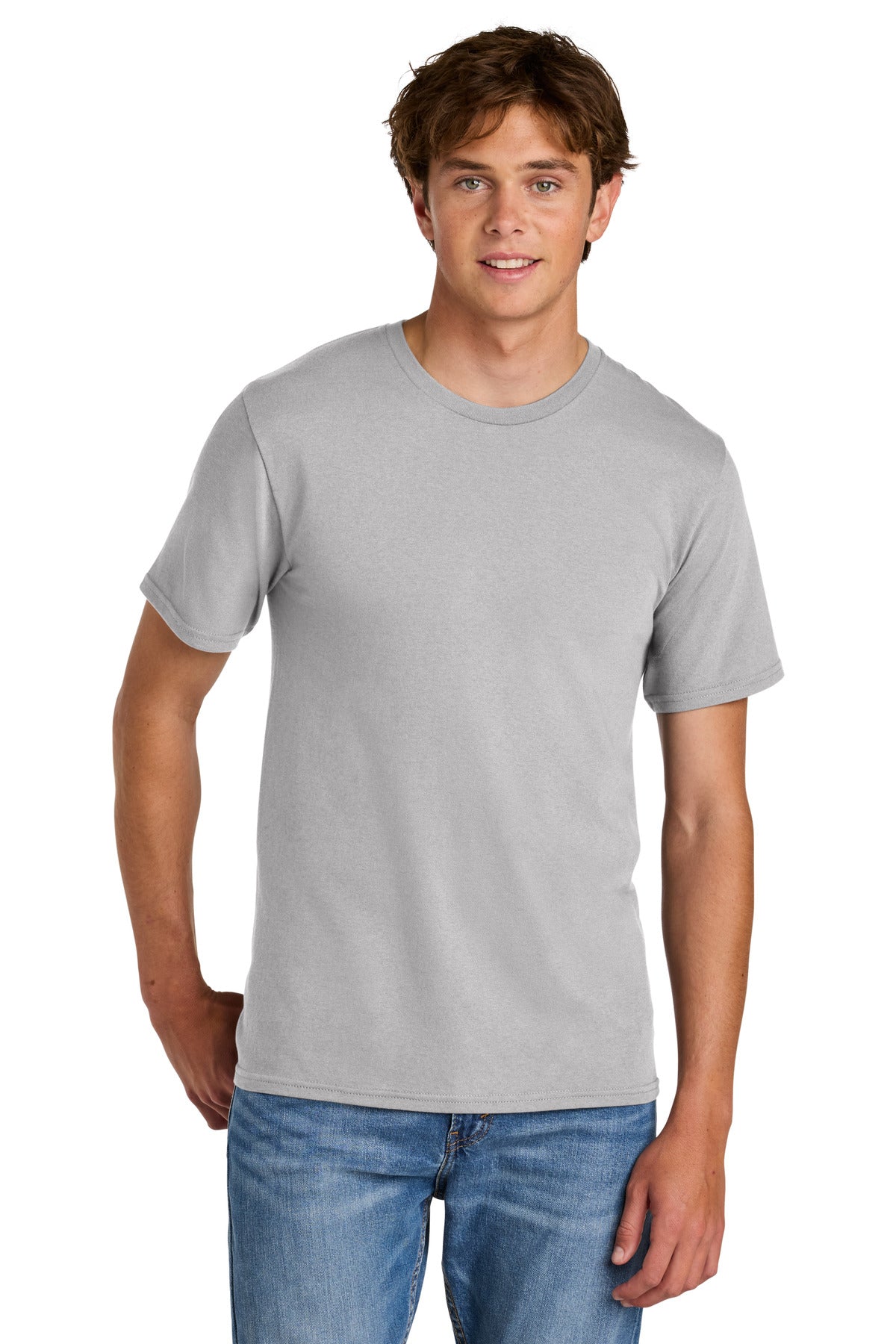 Port & Co Easy Cotton Tee PC43 in Silver