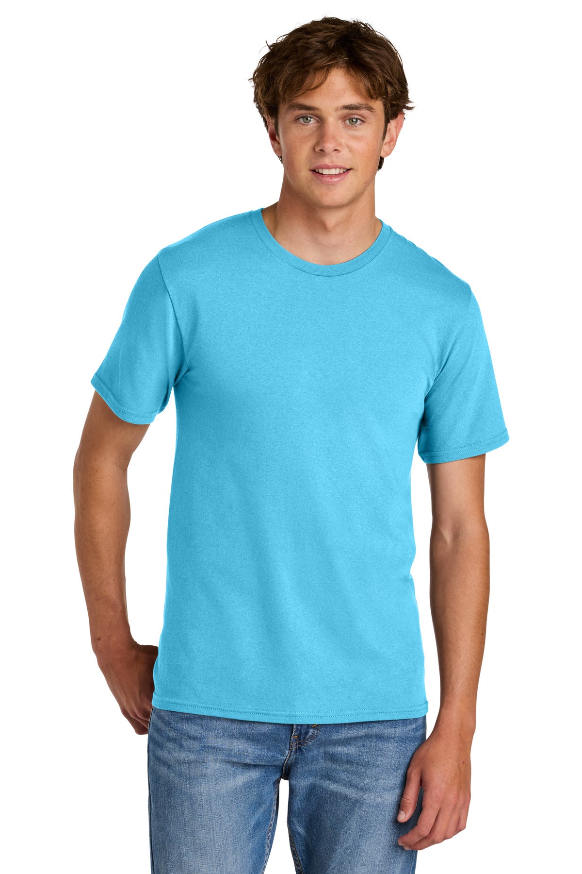 Port & Co Easy Cotton Tee PC43 in Tidal Wave