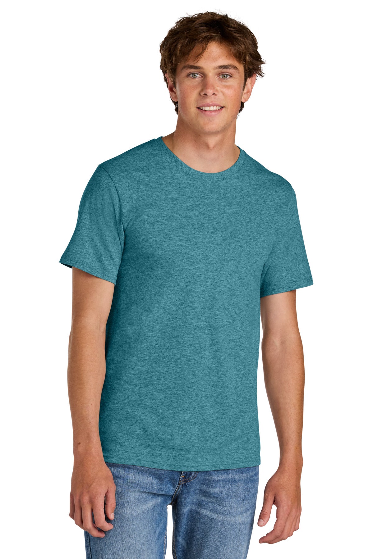 Port & Co Easy Cotton Tee PC43 in Vivid Teal Heather