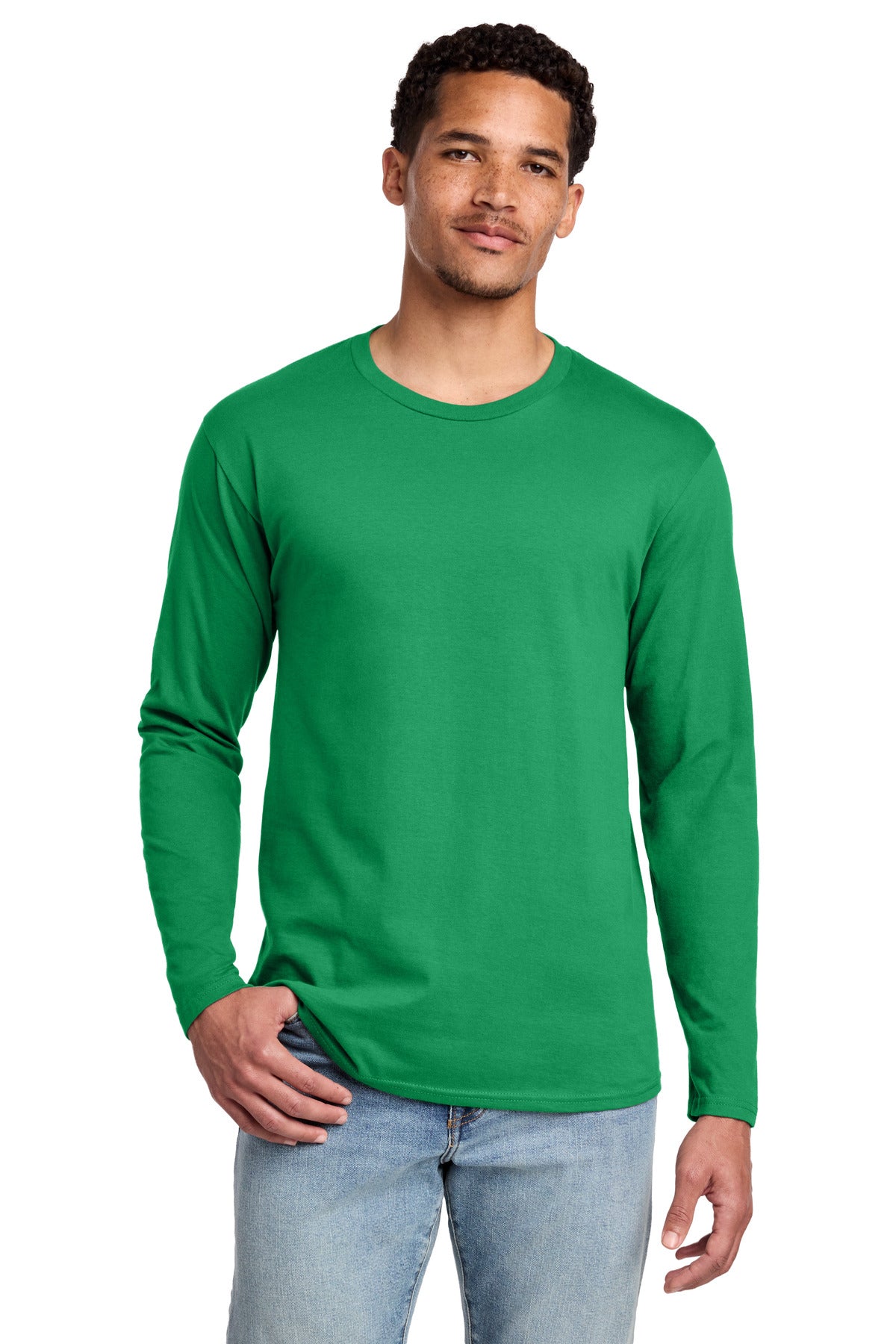 Port & Co Long Sleeve Fan Favorite Tee. PC450LS in Athletic Kelly