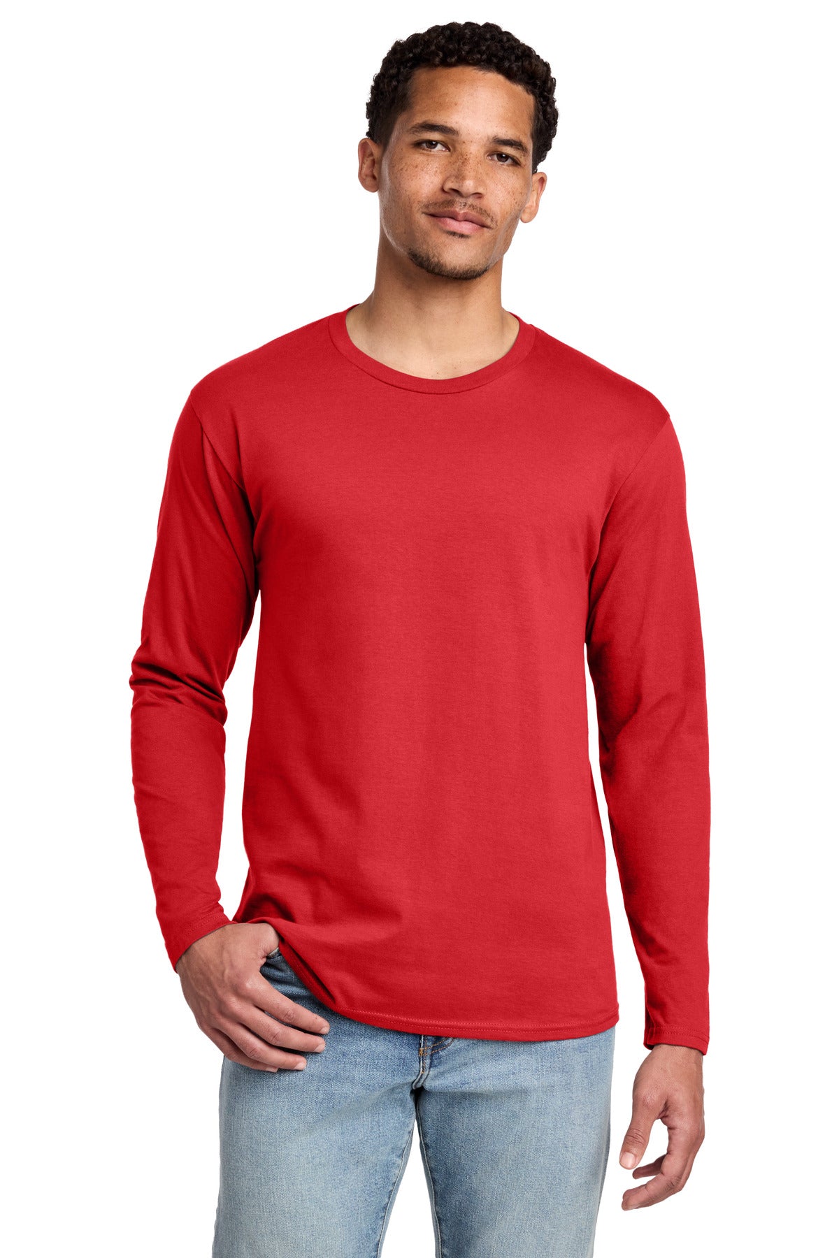 Port & Co Long Sleeve Fan Favorite Tee. PC450LS in Bright Red