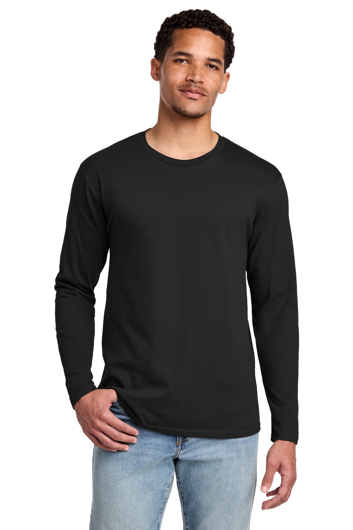 Port & Co Long Sleeve Fan Favorite Tee. PC450LS in Jet Black