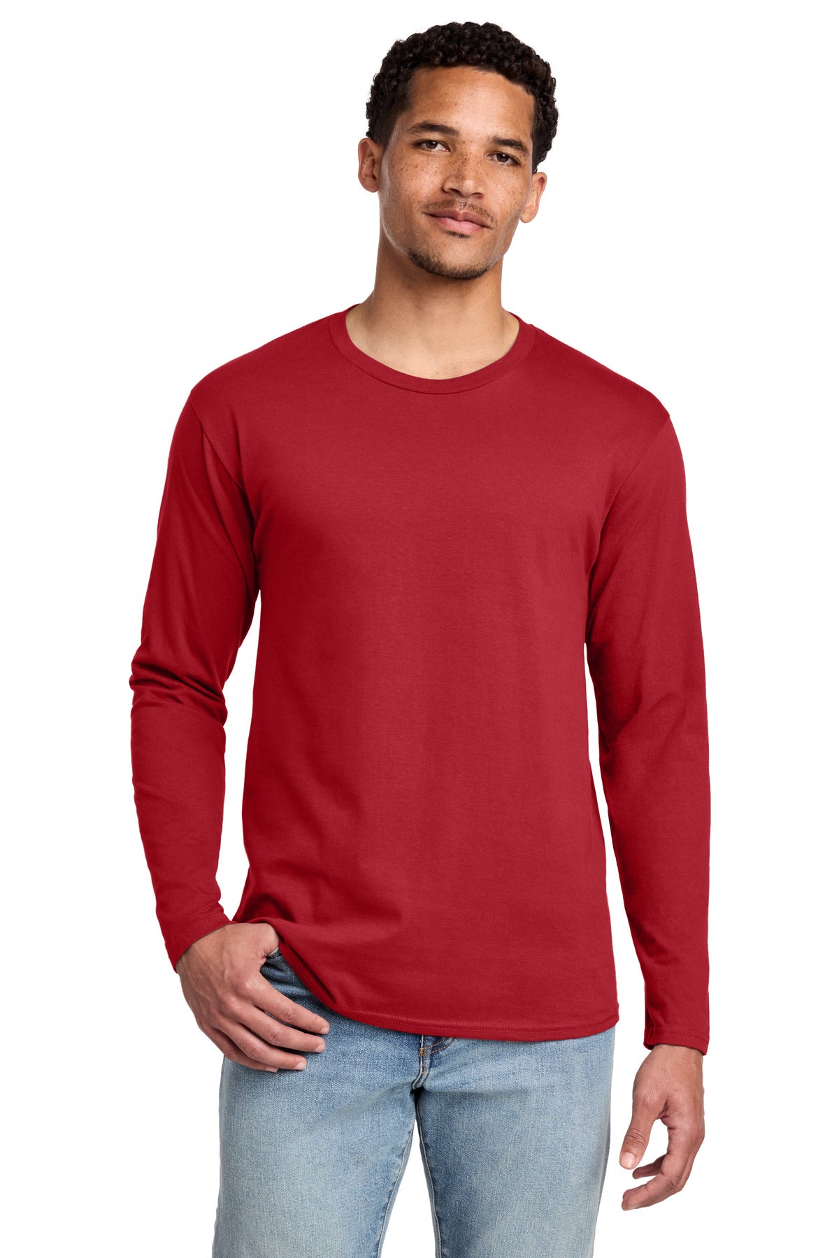 Port & Co Long Sleeve Fan Favorite Tee. PC450LS in Team Cardinal