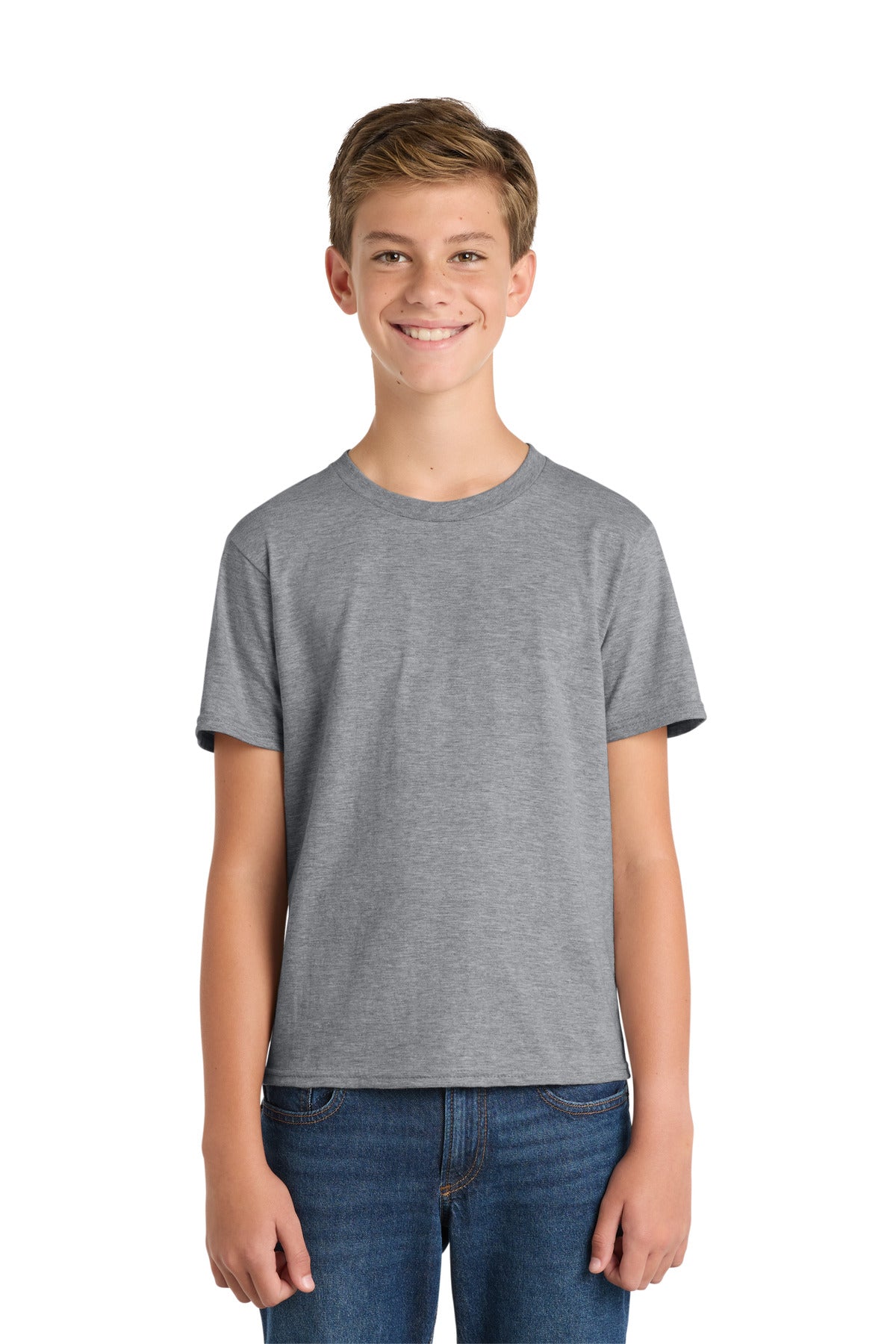 Port & Co Youth Fan Favorite Tee. PC450Y in Athletic Heather