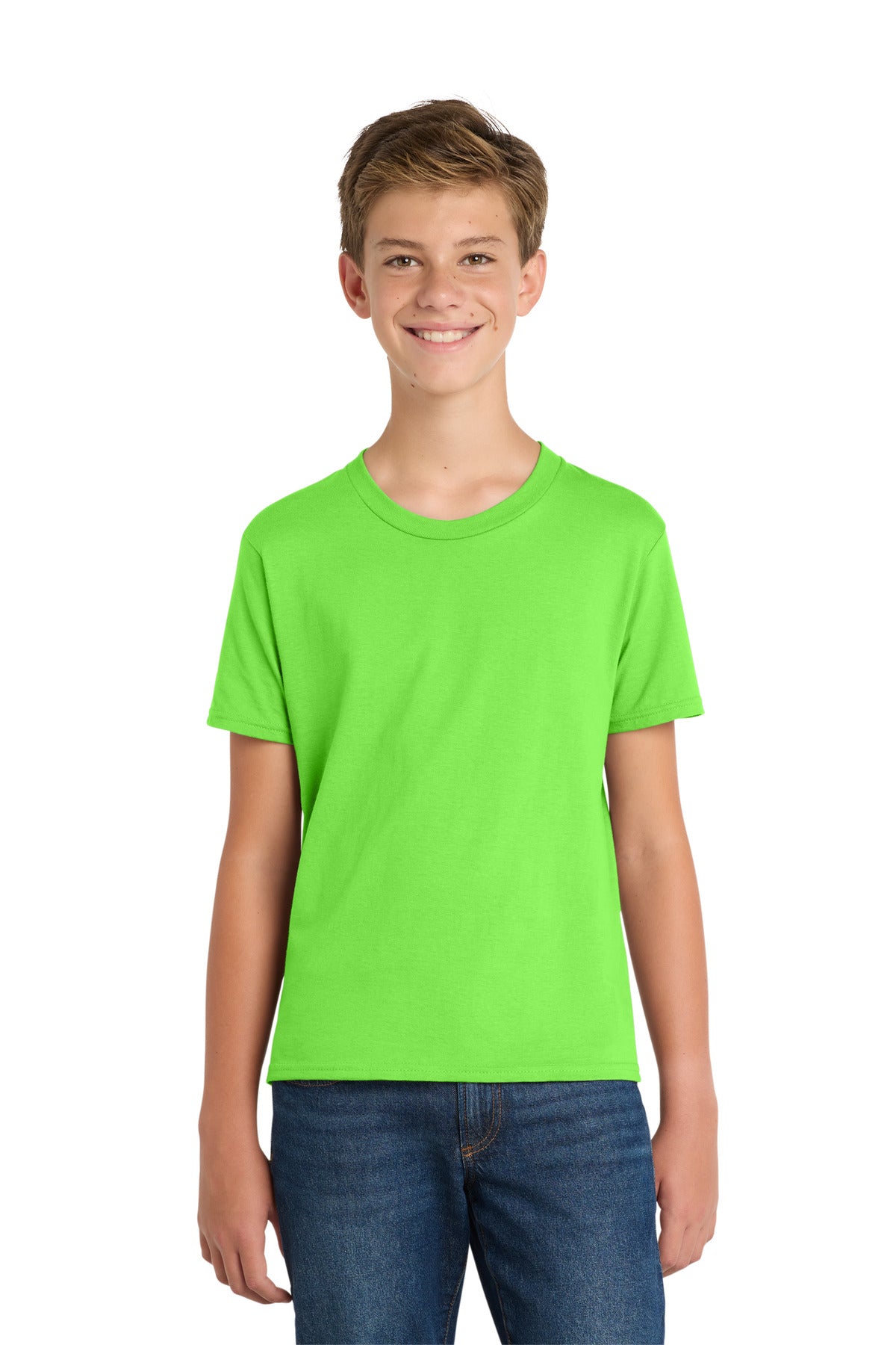 Port & Co Youth Fan Favorite Tee. PC450Y in Flash Green
