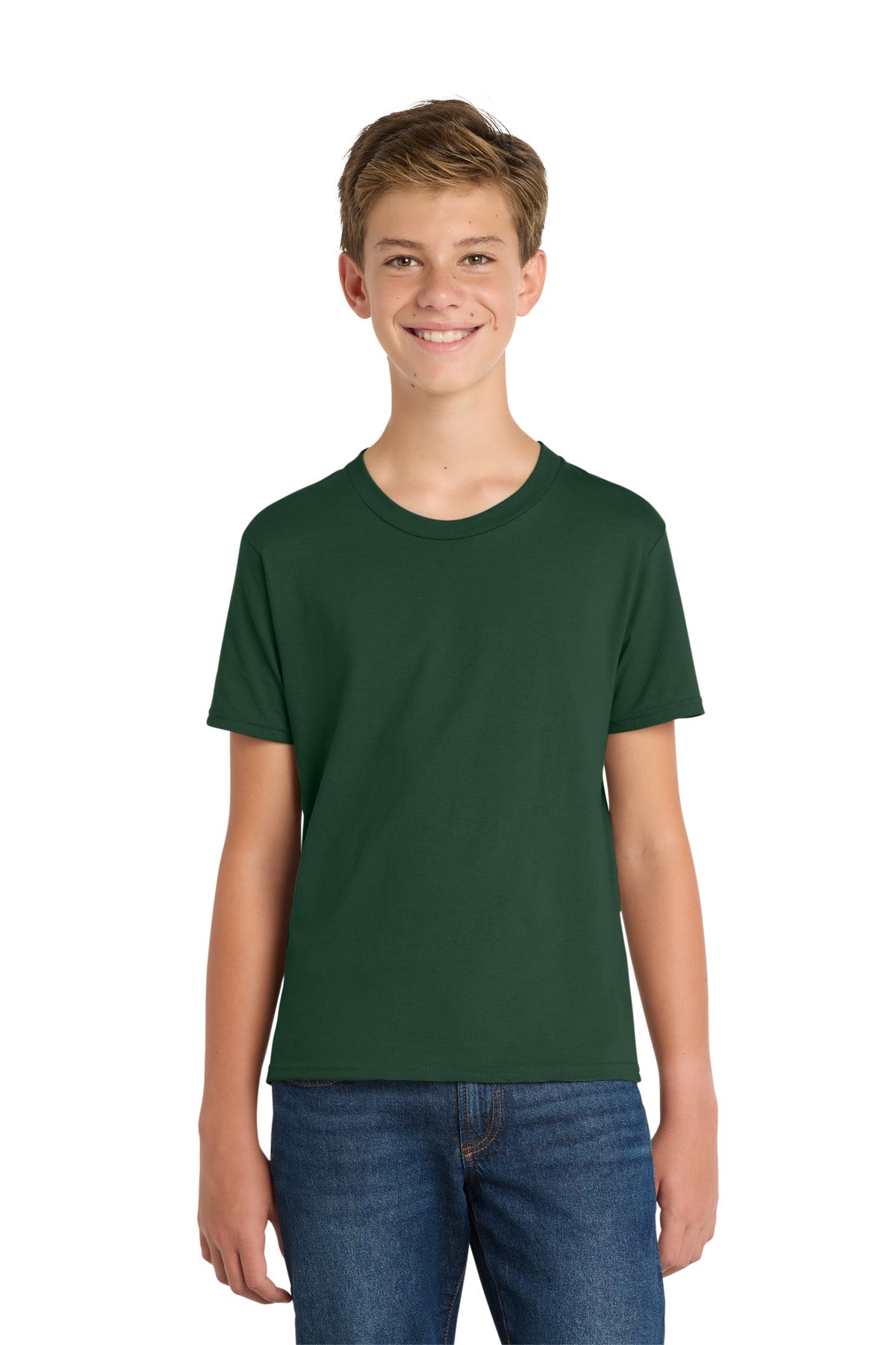 Port & Co Youth Fan Favorite Tee. PC450Y in Forest Green