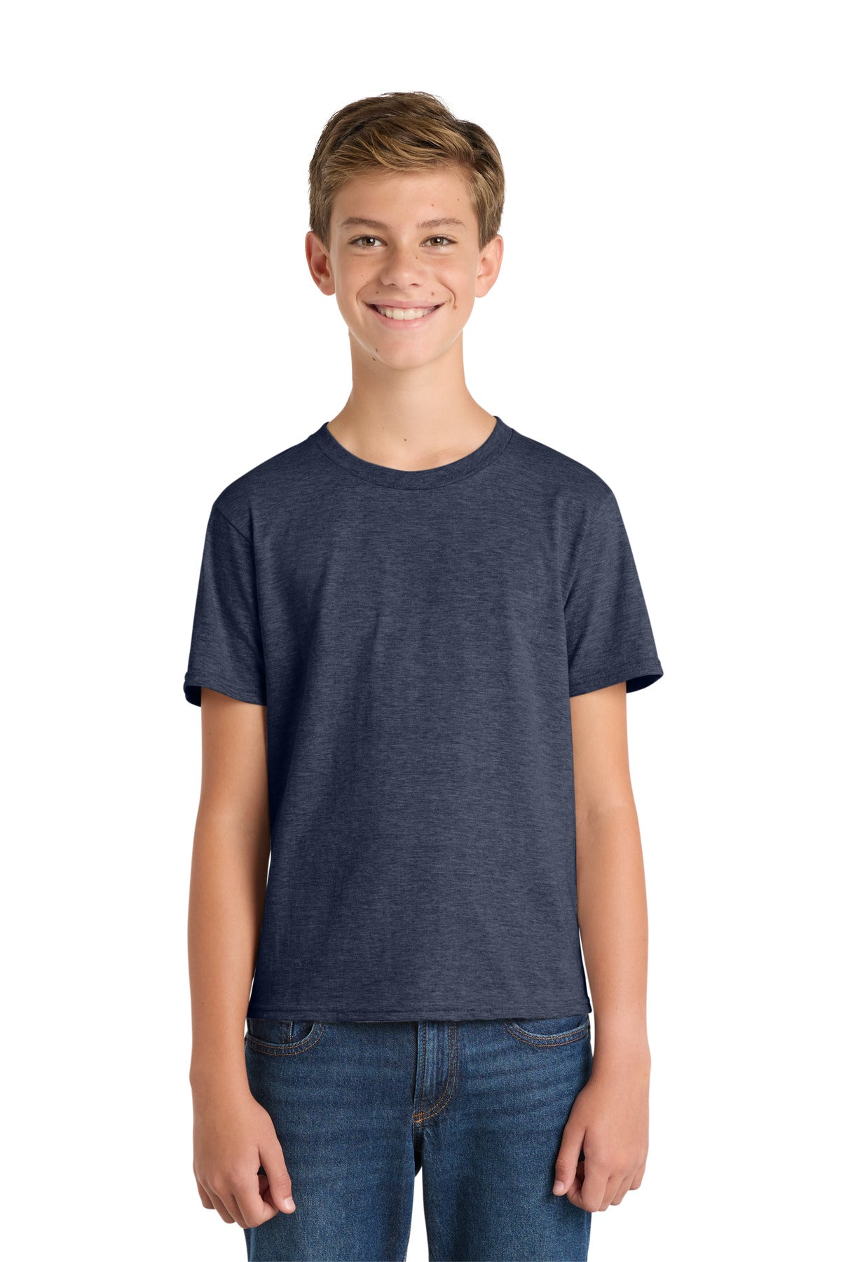 Port & Co Youth Fan Favorite Tee. PC450Y in Heather Navy