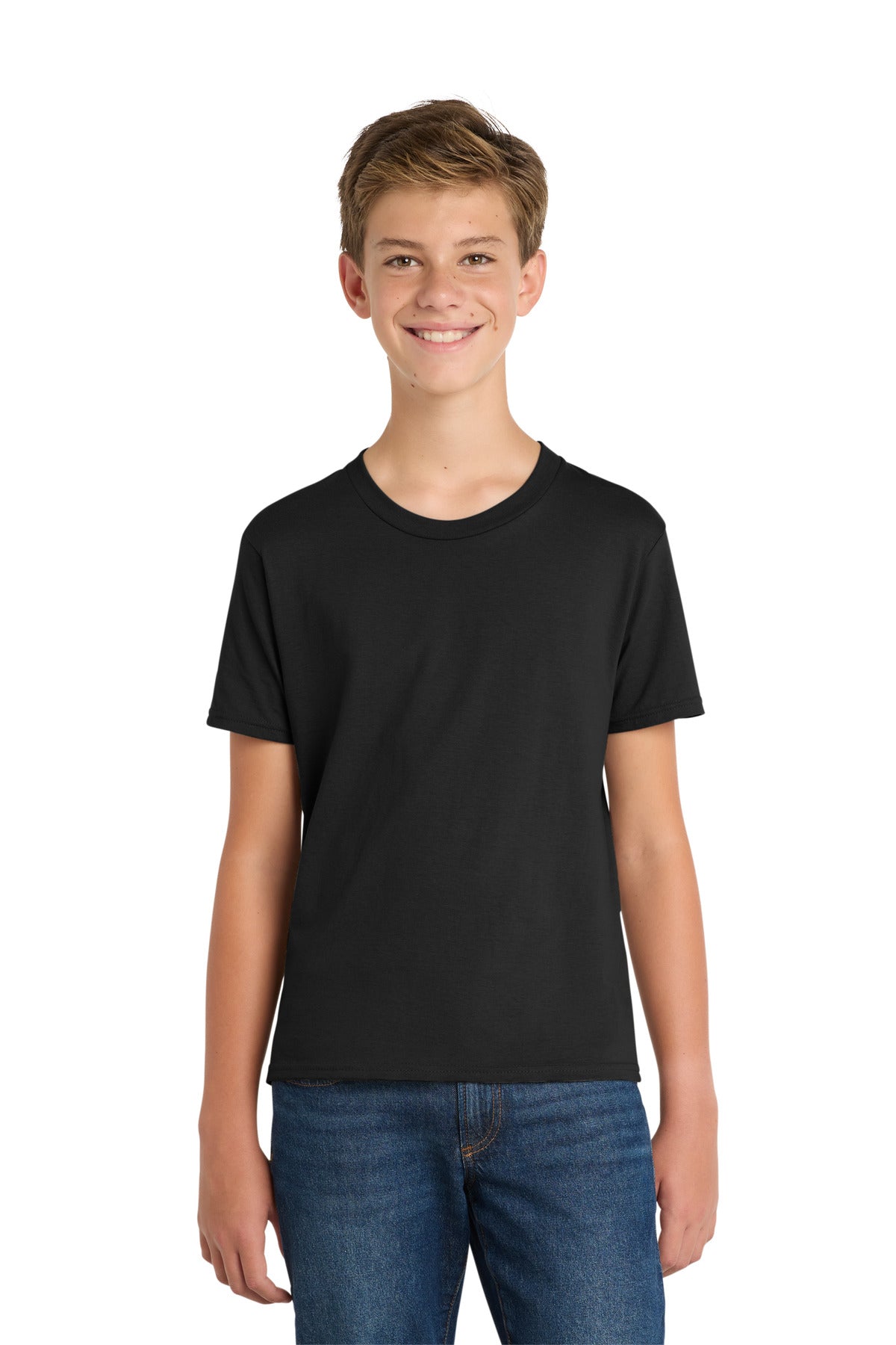 Port & Co Youth Fan Favorite Tee. PC450Y in Jet Black