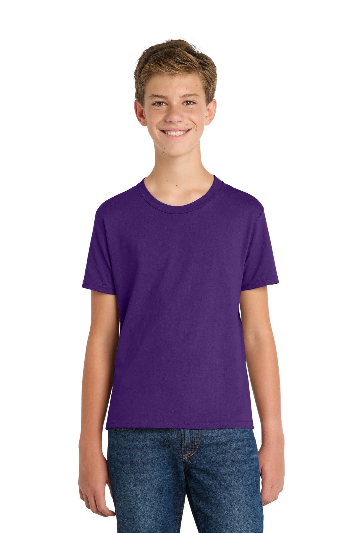 Port & Co Youth Fan Favorite Tee. PC450Y in Team Purple