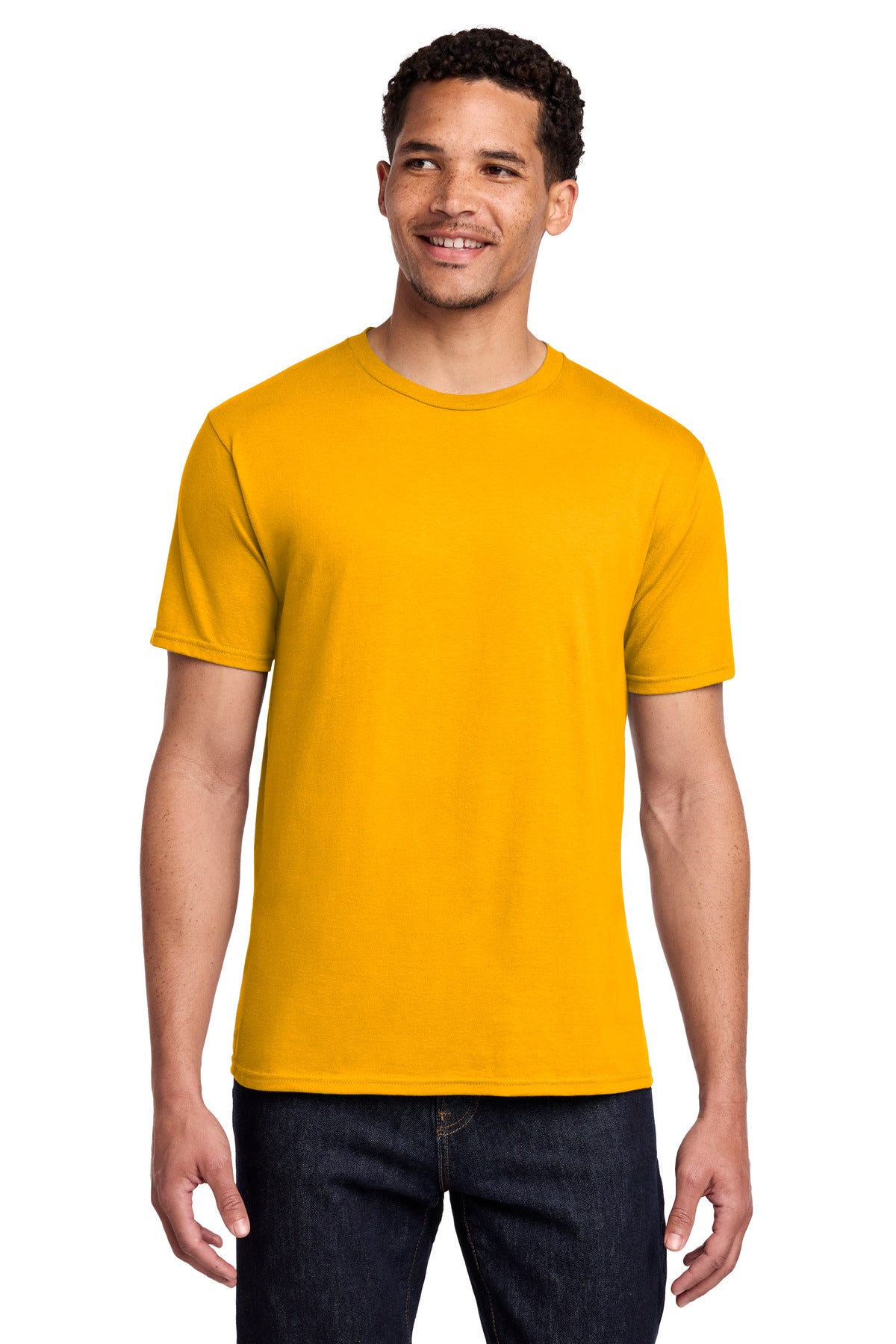 Port & Co Fan Favorite Tee. PC450 in Bright Gold