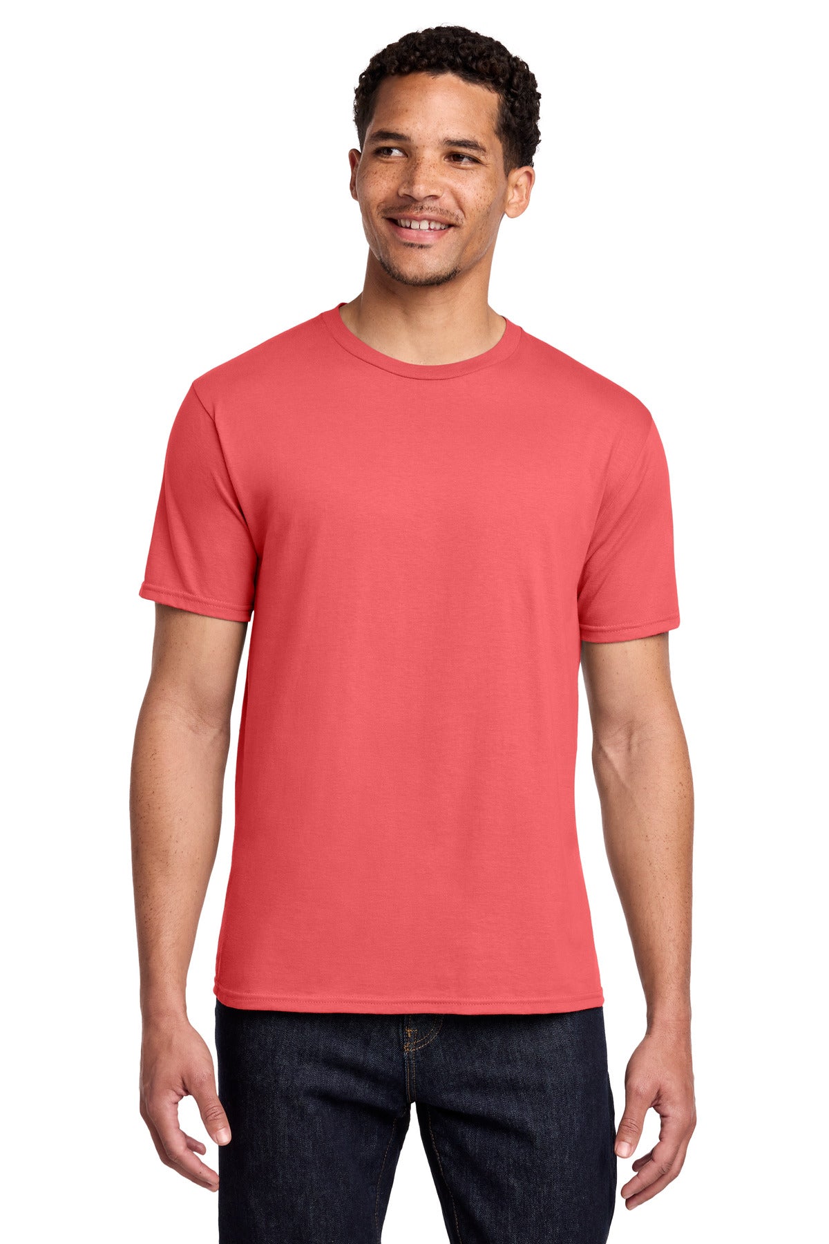 Port & Co Fan Favorite Tee. PC450 in Coral