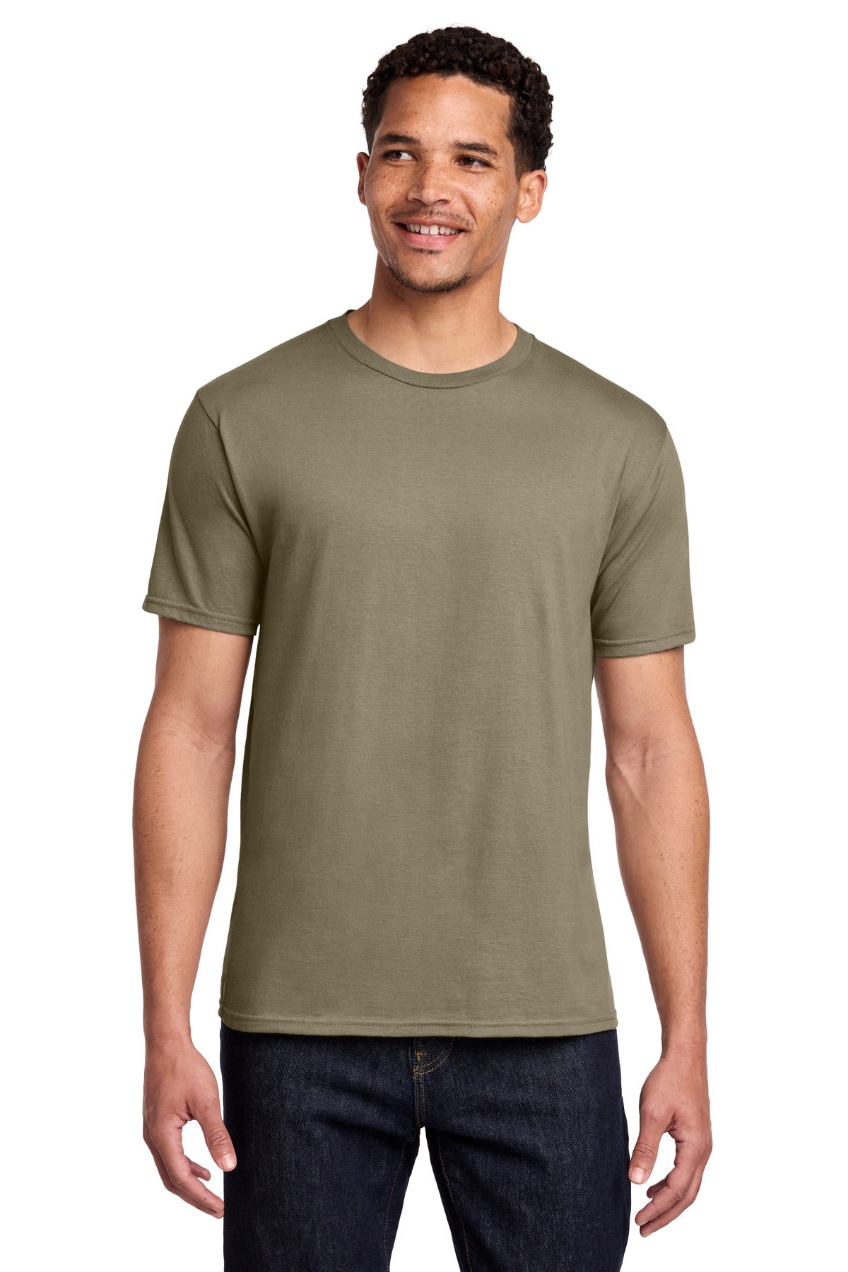 Port & Co Fan Favorite Tee. PC450 in Coyote Brown