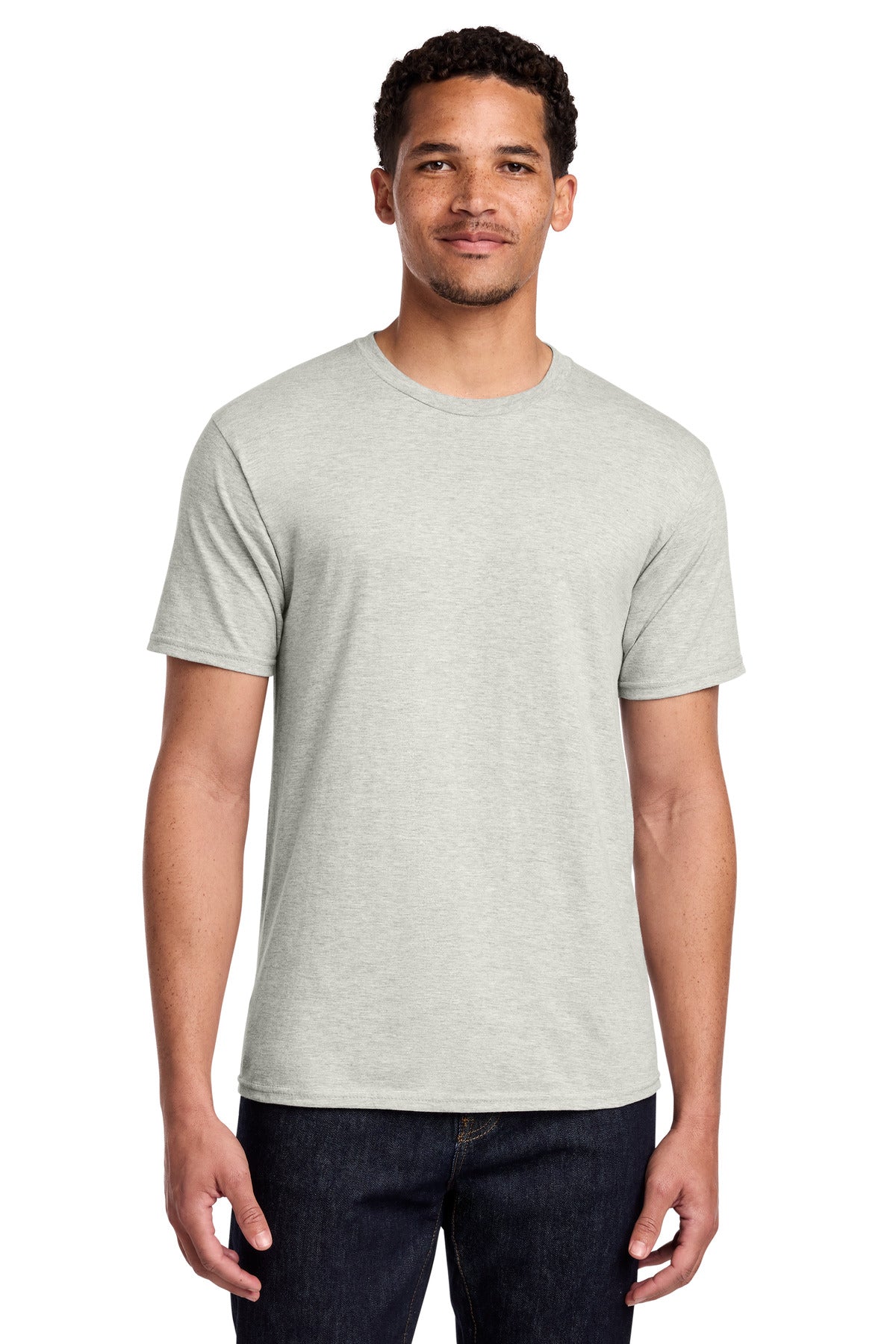 Port & Co Fan Favorite Tee. PC450 in Oatmeal Heather