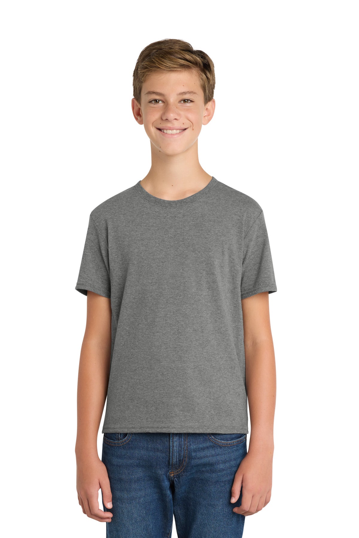 Port & Co Youth Fan Favorite  Blend Tee. PC455Y in Graphite Heather