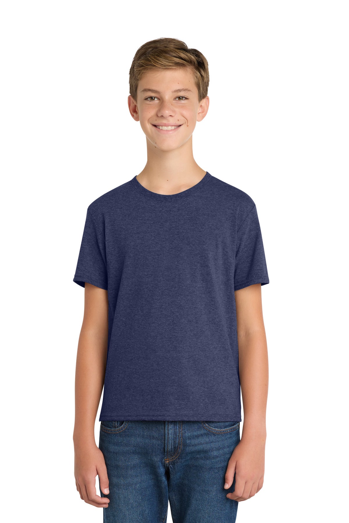 Port & Co Youth Fan Favorite  Blend Tee. PC455Y in Team Navy Heather