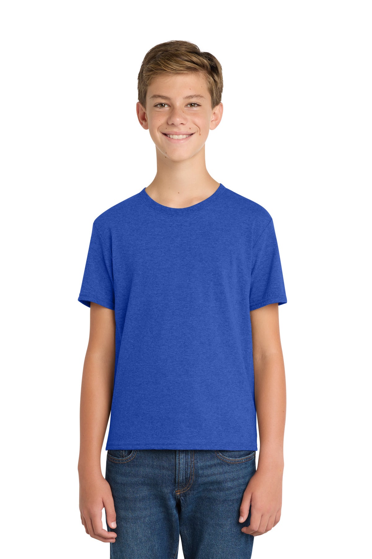 Port & Co Youth Fan Favorite  Blend Tee. PC455Y in True Royal Heather