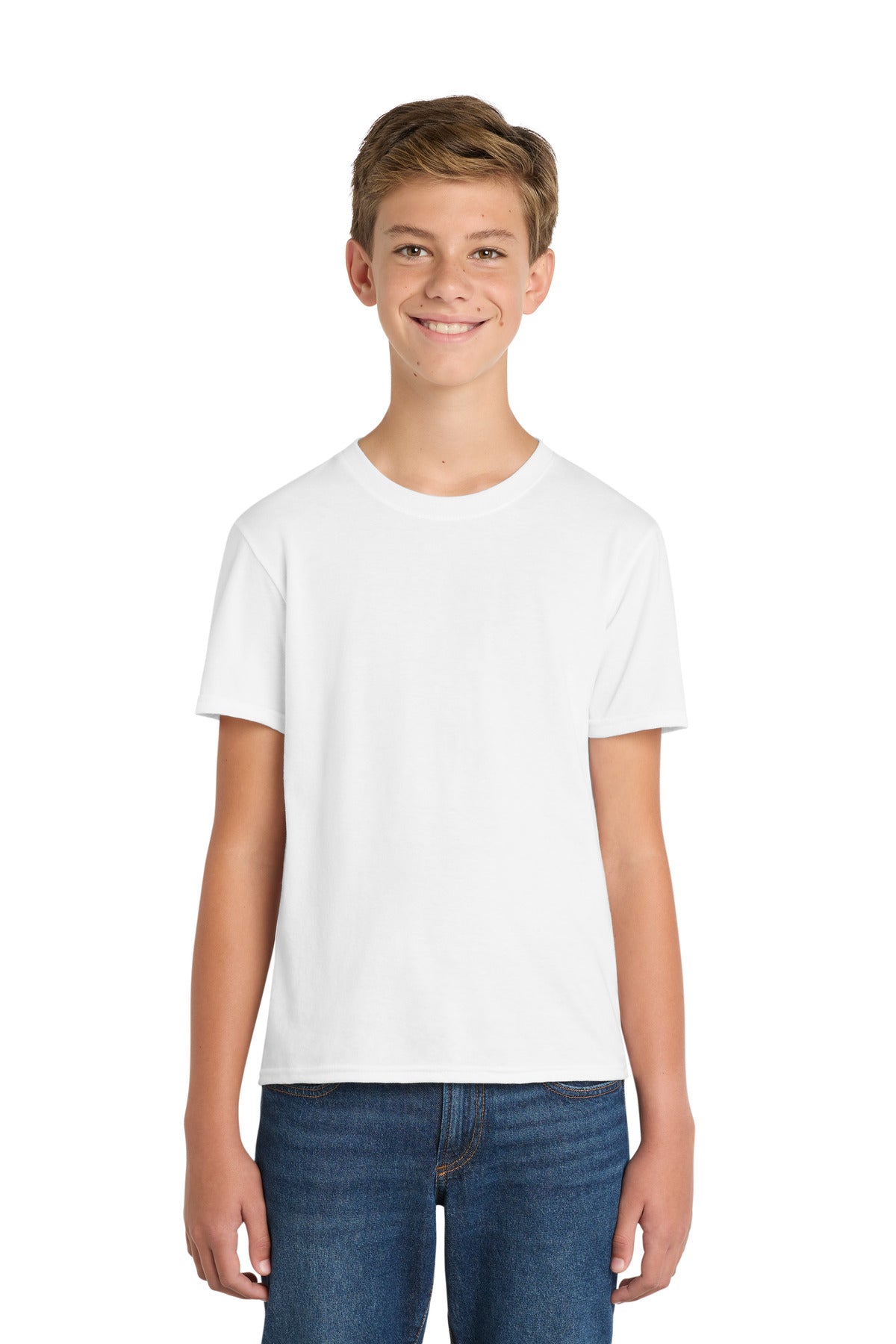 Port & Co Youth Fan Favorite  Blend Tee. PC455Y in White