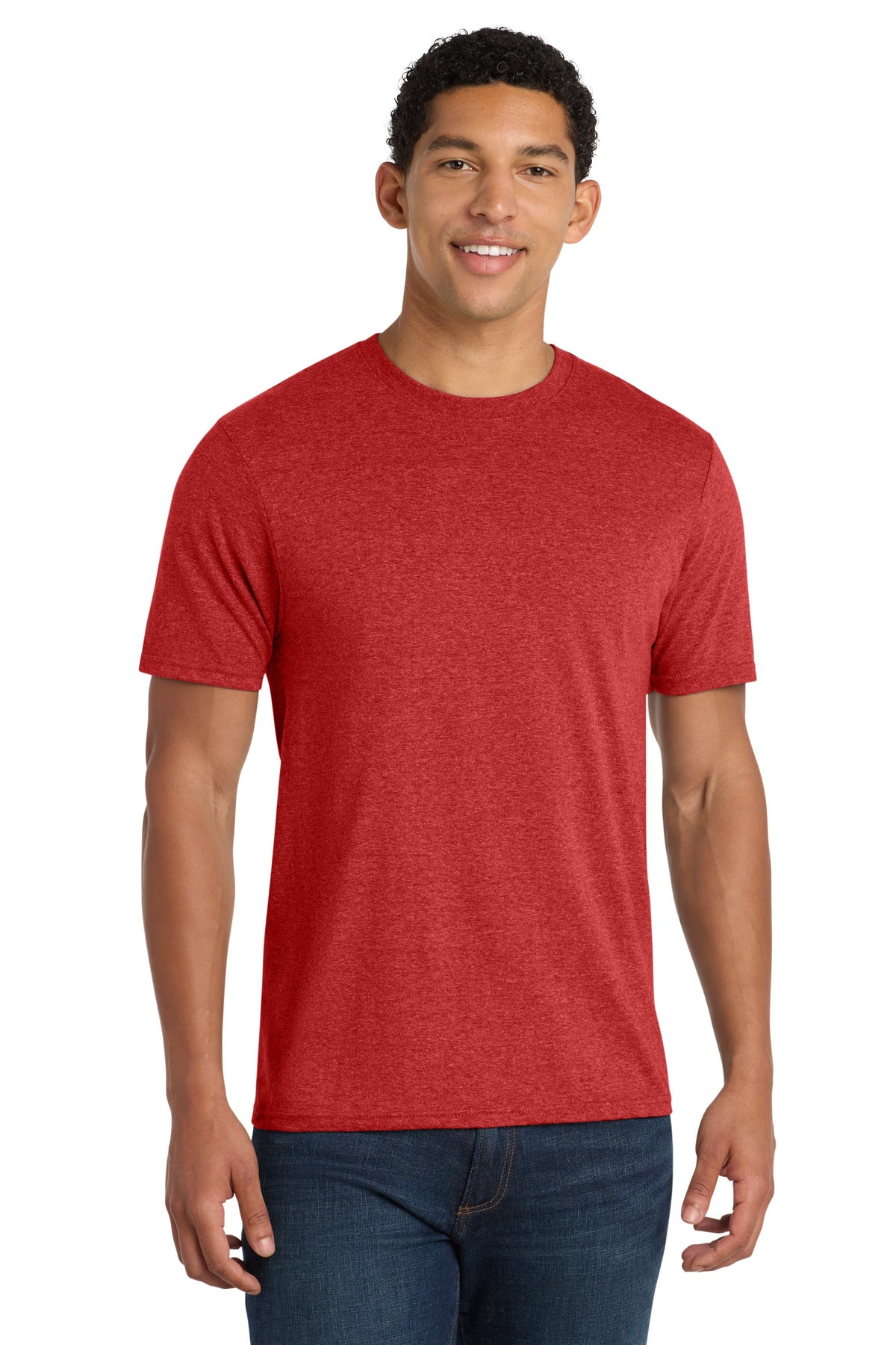 Port & Co Fan Favorite Blend Tee. PC455 in Bright Red Heather