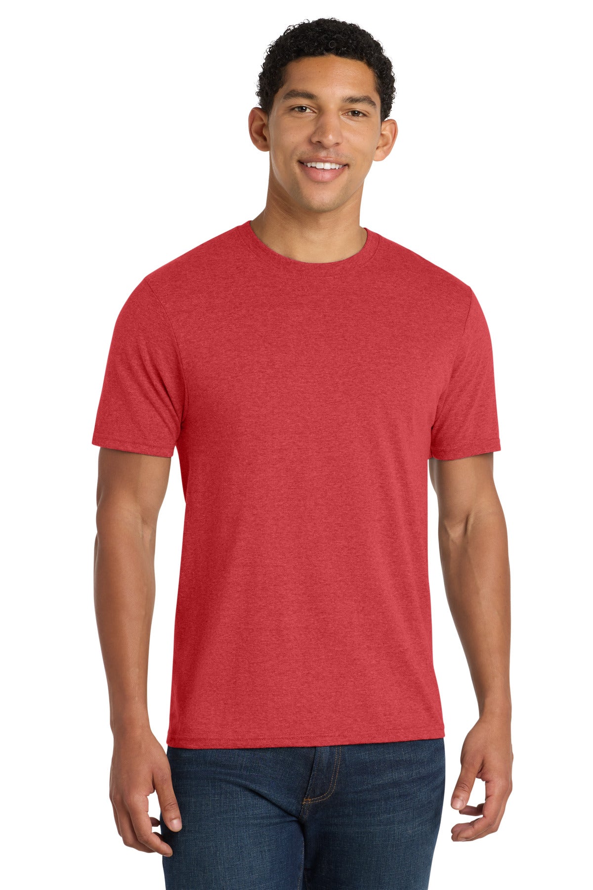 Port & Co Fan Favorite Blend Tee. PC455 in Team Cardinal Heather