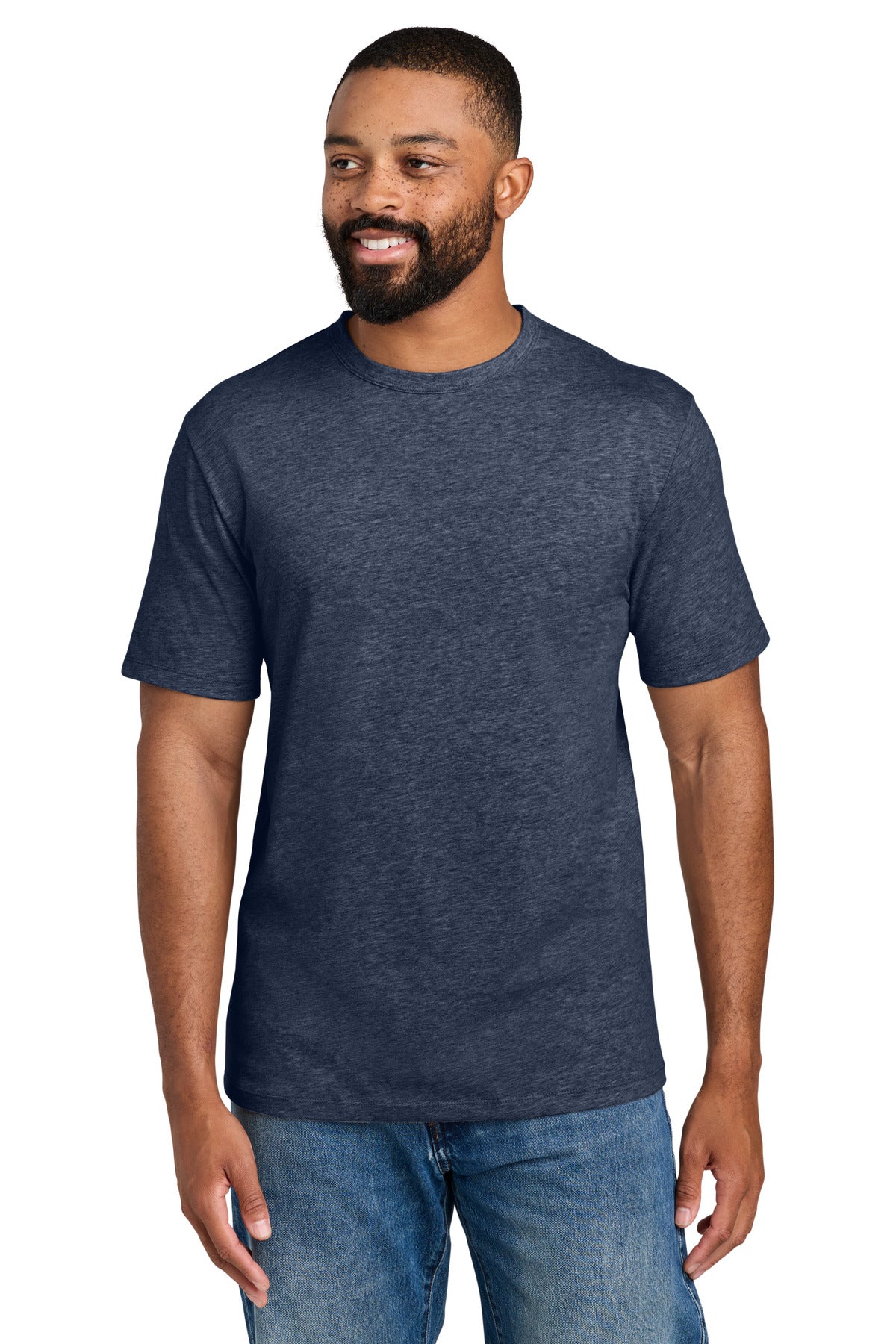 Port & Co Fan Favorite Varsity Tee PC460 in Heather Navy