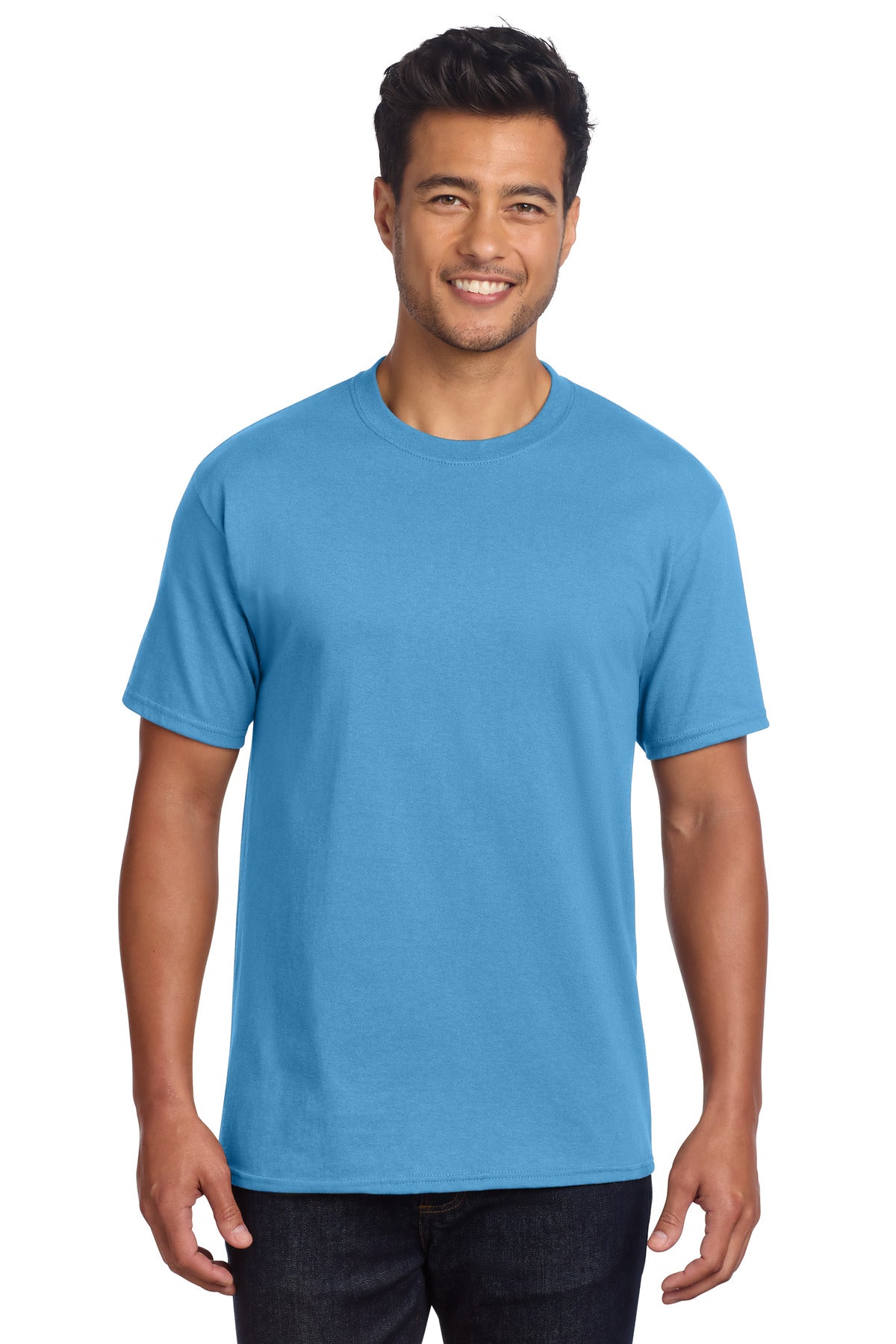 Port & Co Core Cotton DTG Tee PC54DTG in Aquatic Blue