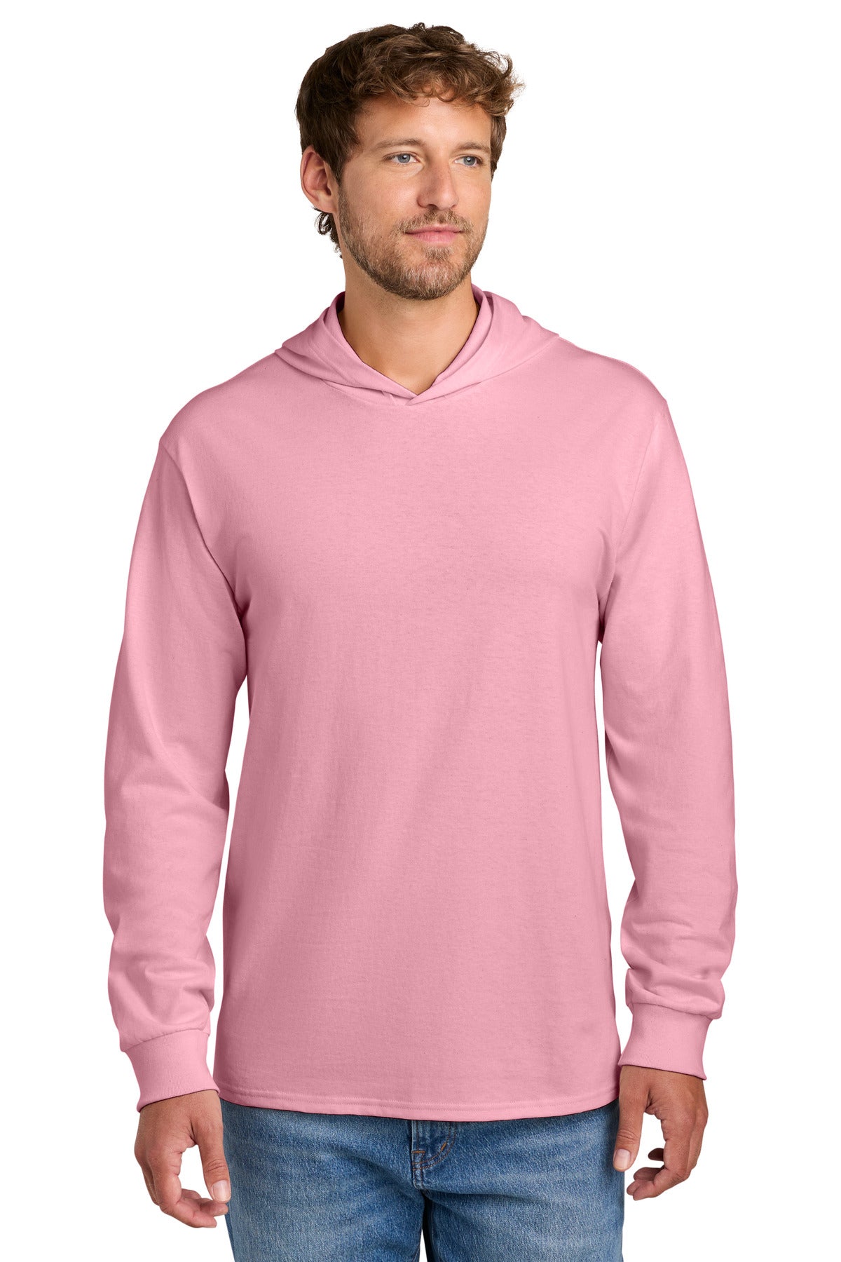 Port & Co Core Cotton Pullover Hooded Tee PC54H in Candy Pink