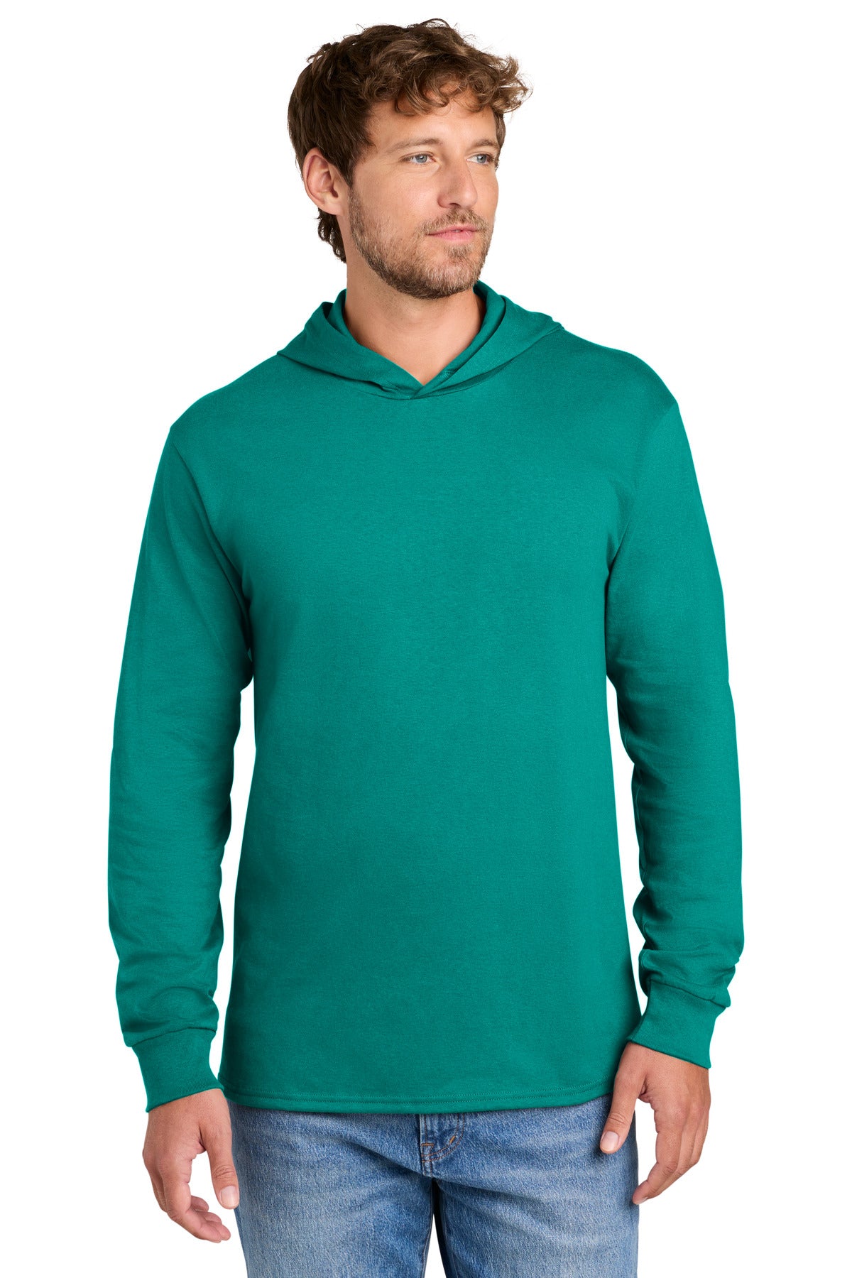 Port & Co Core Cotton Pullover Hooded Tee PC54H in Jade Green