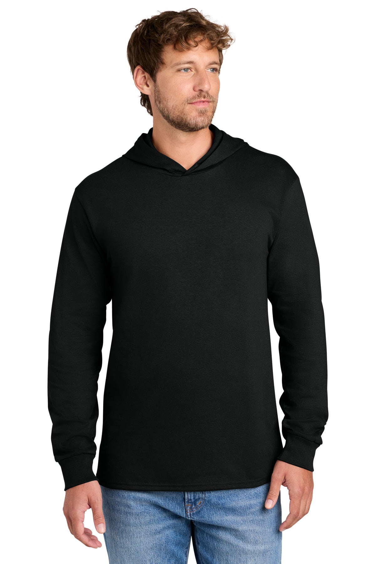 Port & Co Core Cotton Pullover Hooded Tee PC54H in Jet Black