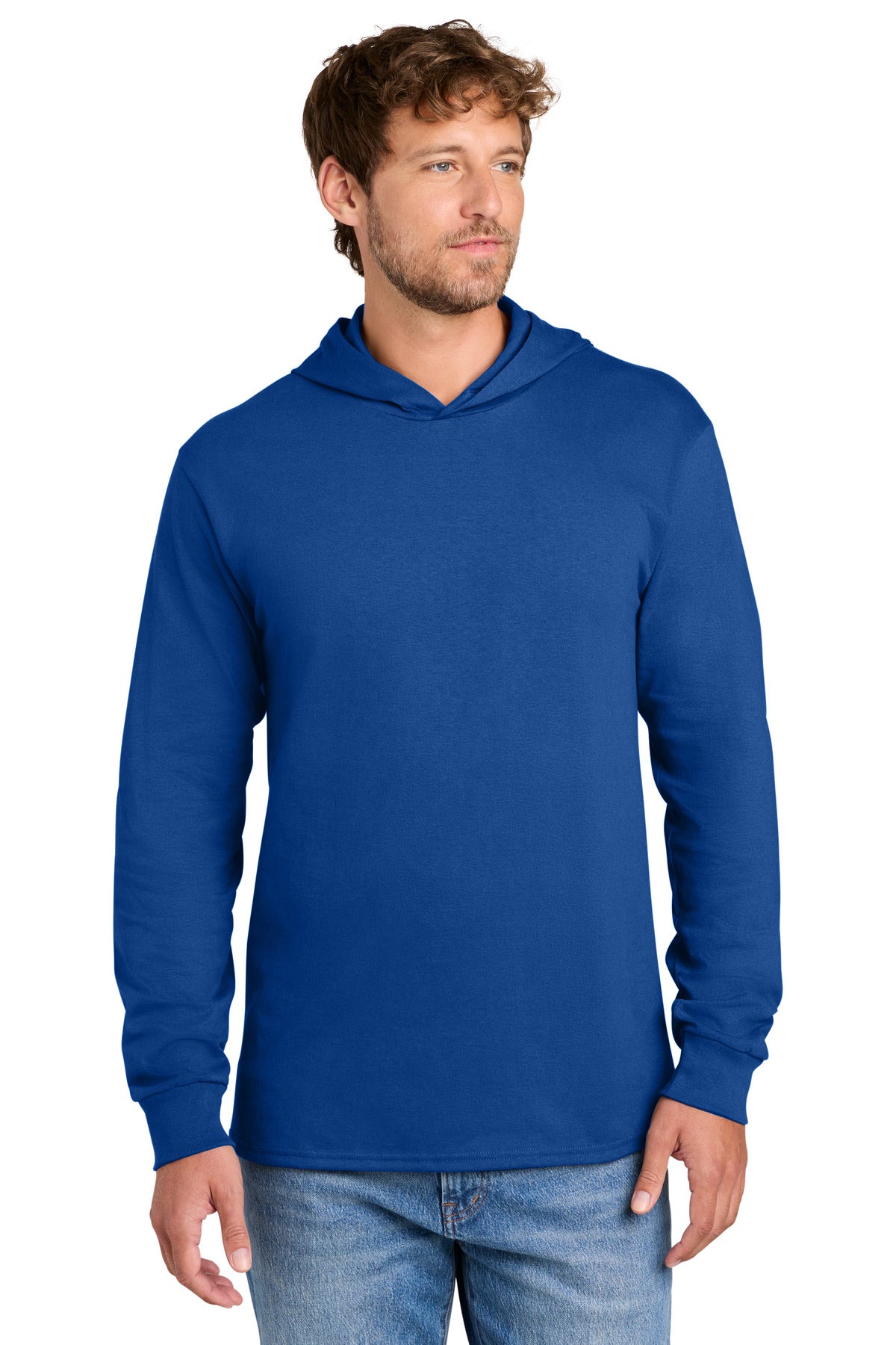 Port & Co Core Cotton Pullover Hooded Tee PC54H in True Royal